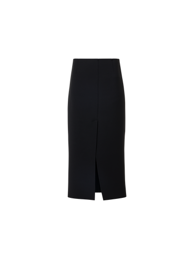 Designer Midi Pencil Skirt in Wool Double-Face - black