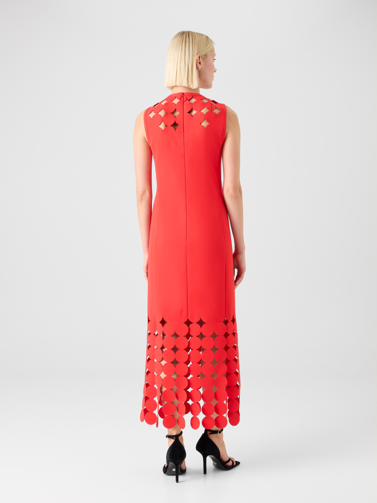 Designer Dropping Dot Cut-Out Jersey Dress #editorial