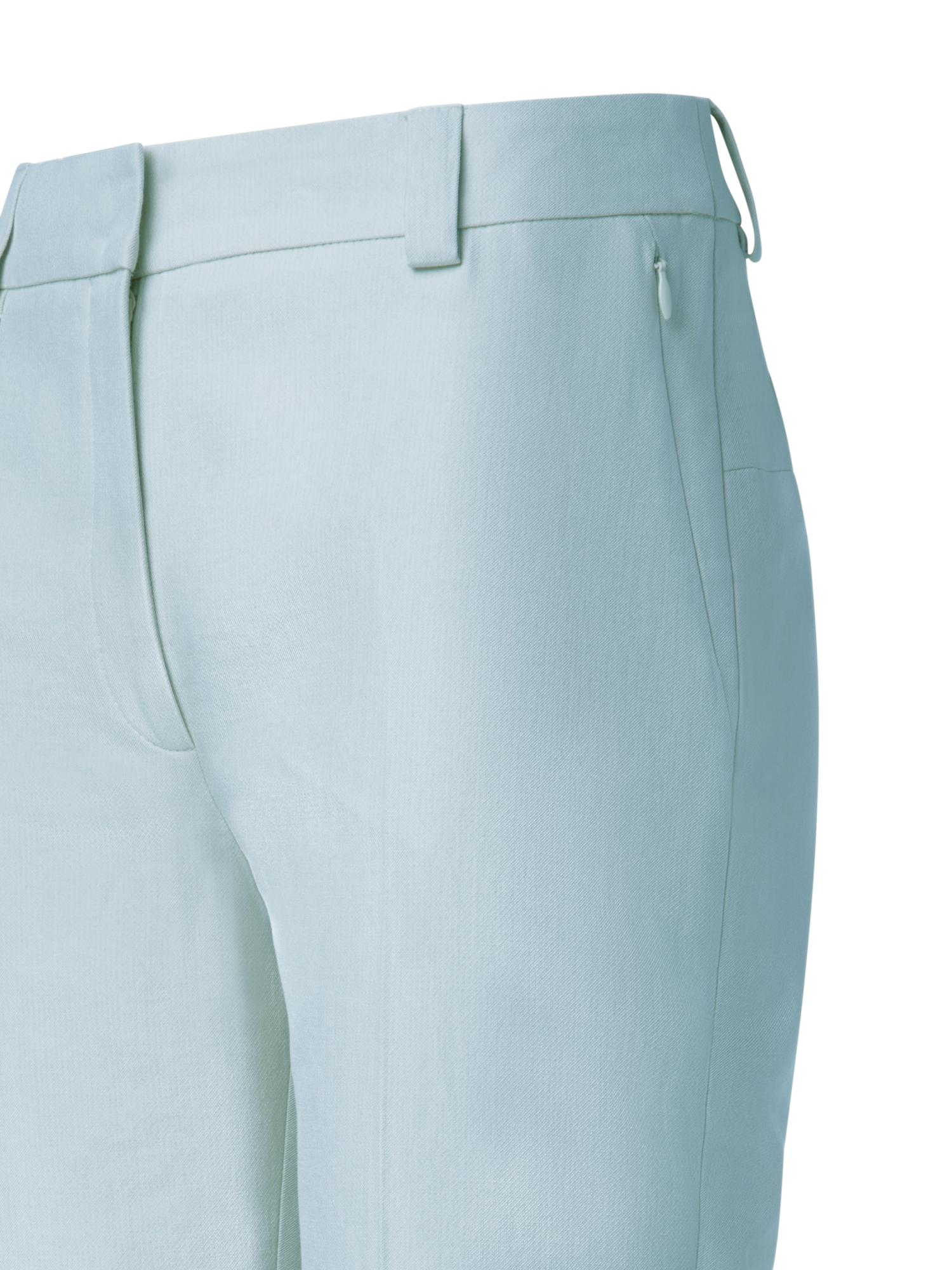 Designer Cropped Tapered Cotton Silk Double-Face Pants - yellow - pastel - blue