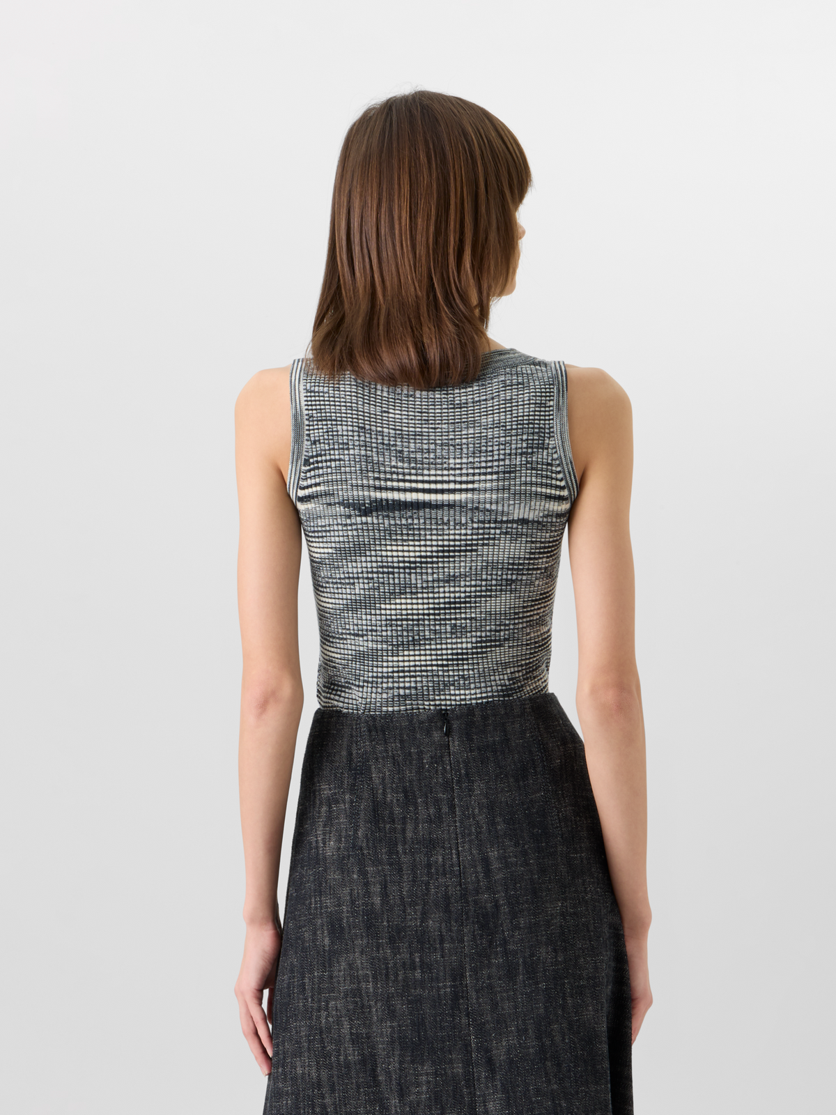 Designer Sleeveless Merino Wool Knit Top - grey #editorial