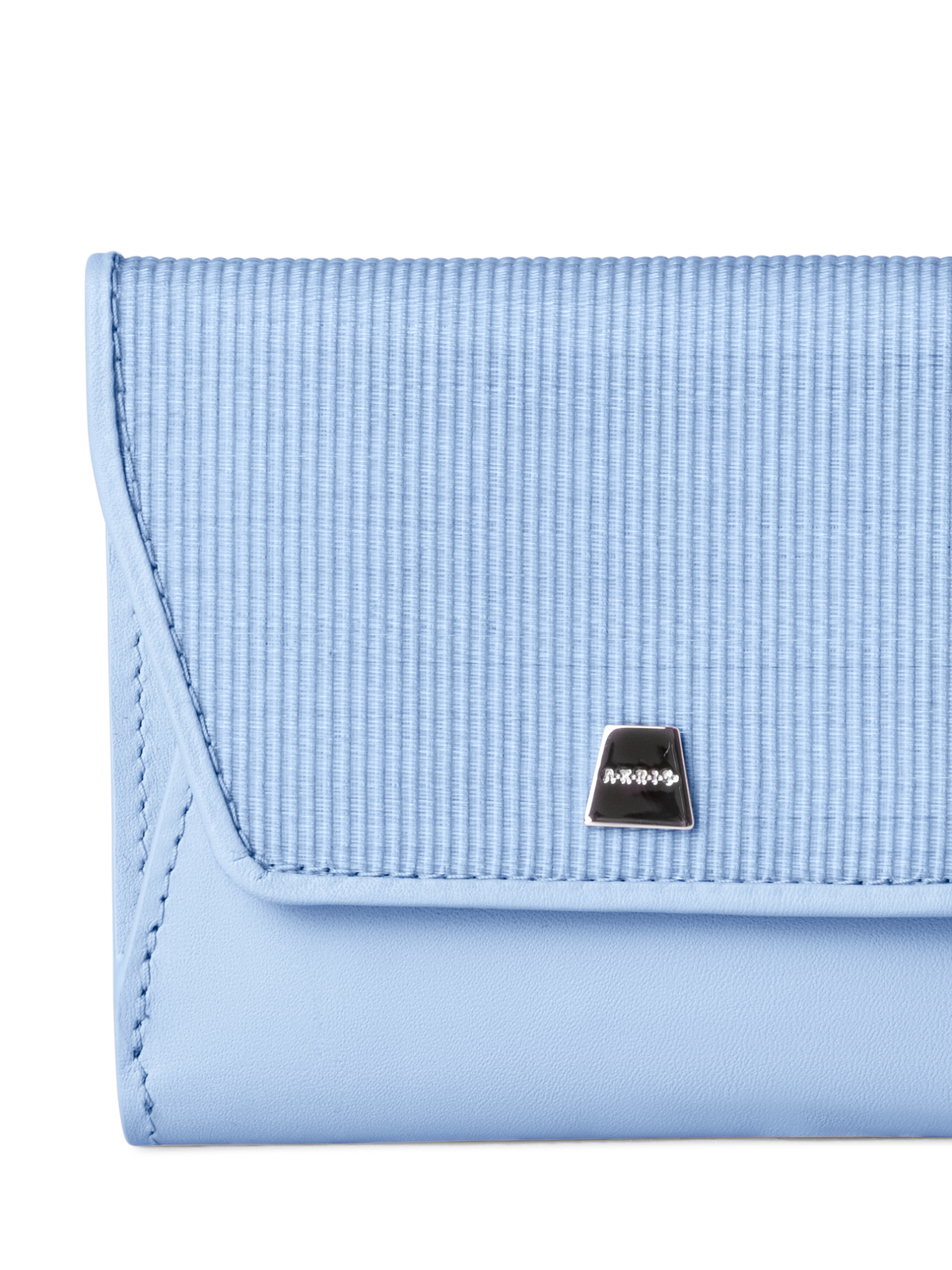 Designer Compact Wallet in Horsehair and Leather - blue