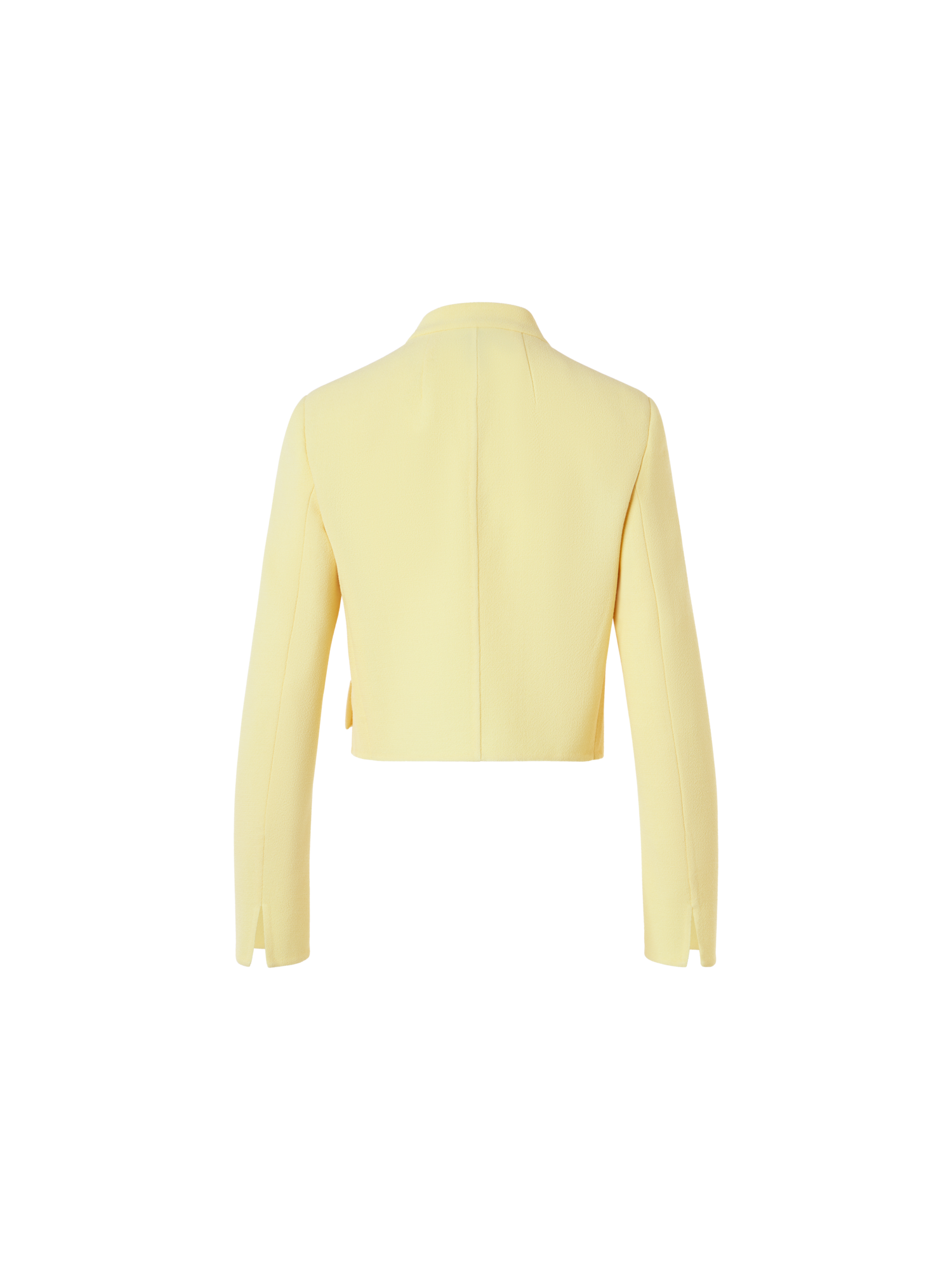 Designer Short Wool Crêpe Double-Face Jacket - yellow