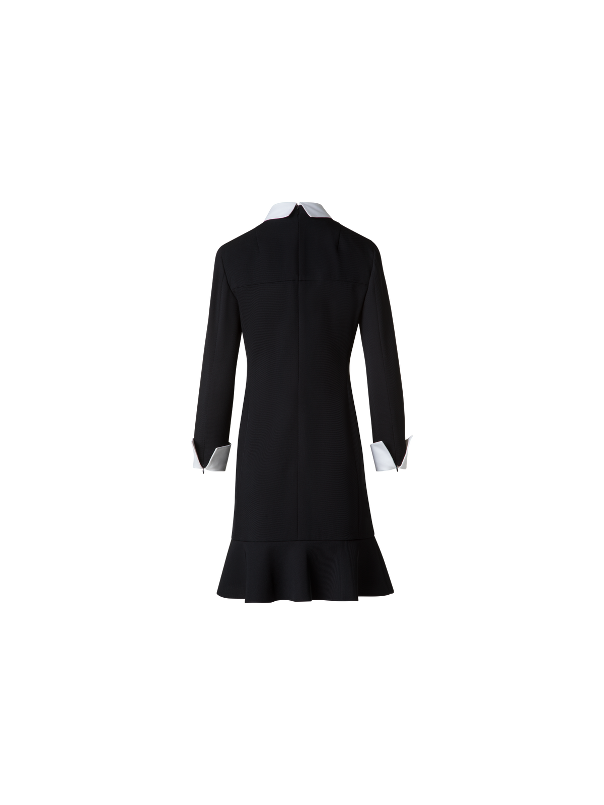 Designer Sheath Dress with Detachable Collar and Cuffs - black - multicolor