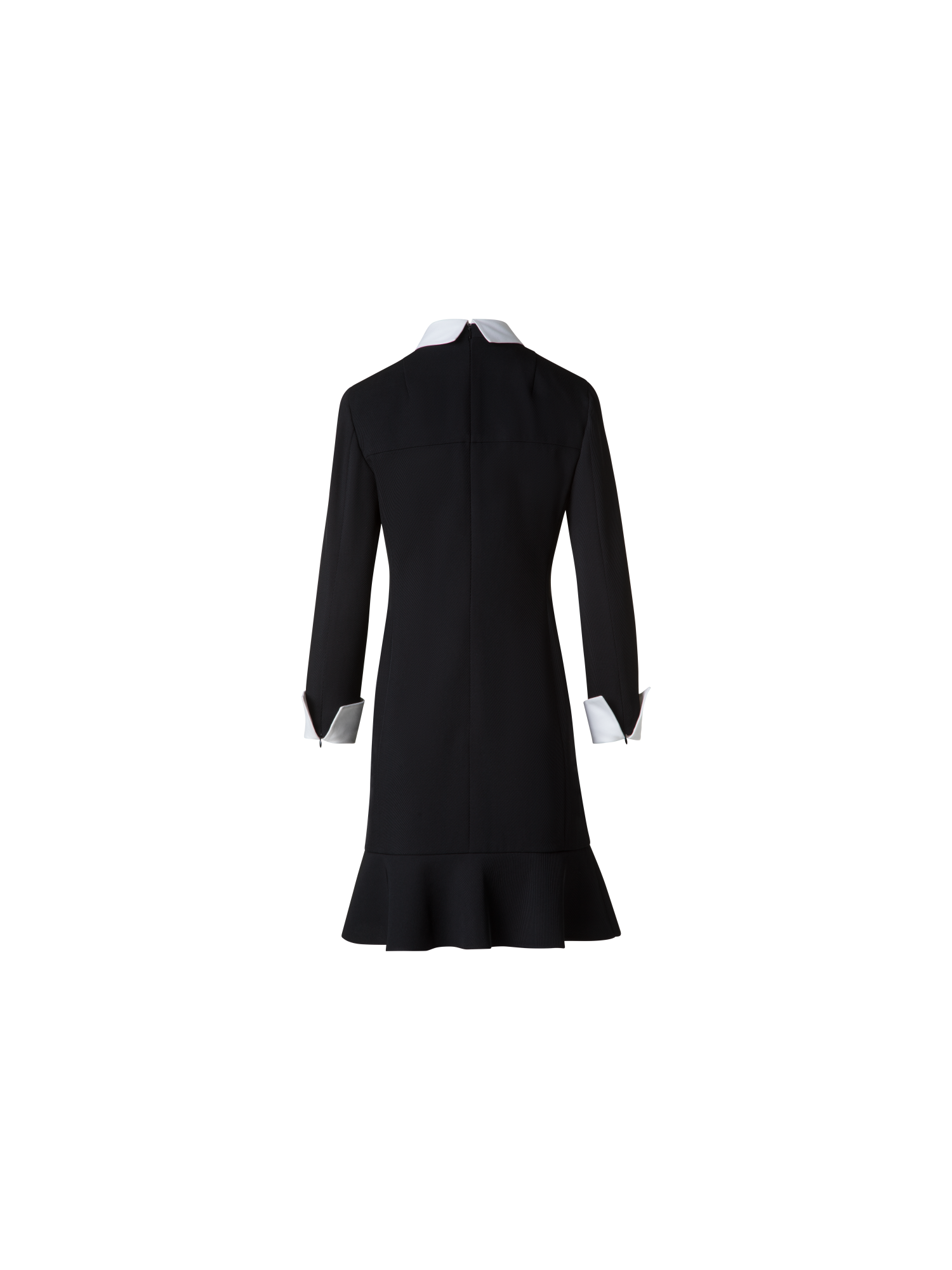 Designer Sheath Dress with Detachable Collar and Cuffs - black - multicolor