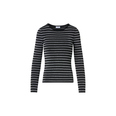 Pullover aus Merinowolle mit metallischem Glanz