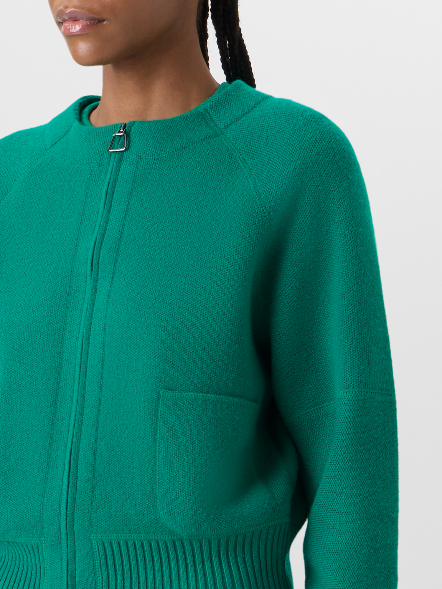 Designer Cashmere-Piqué Knit Cardigan - green 