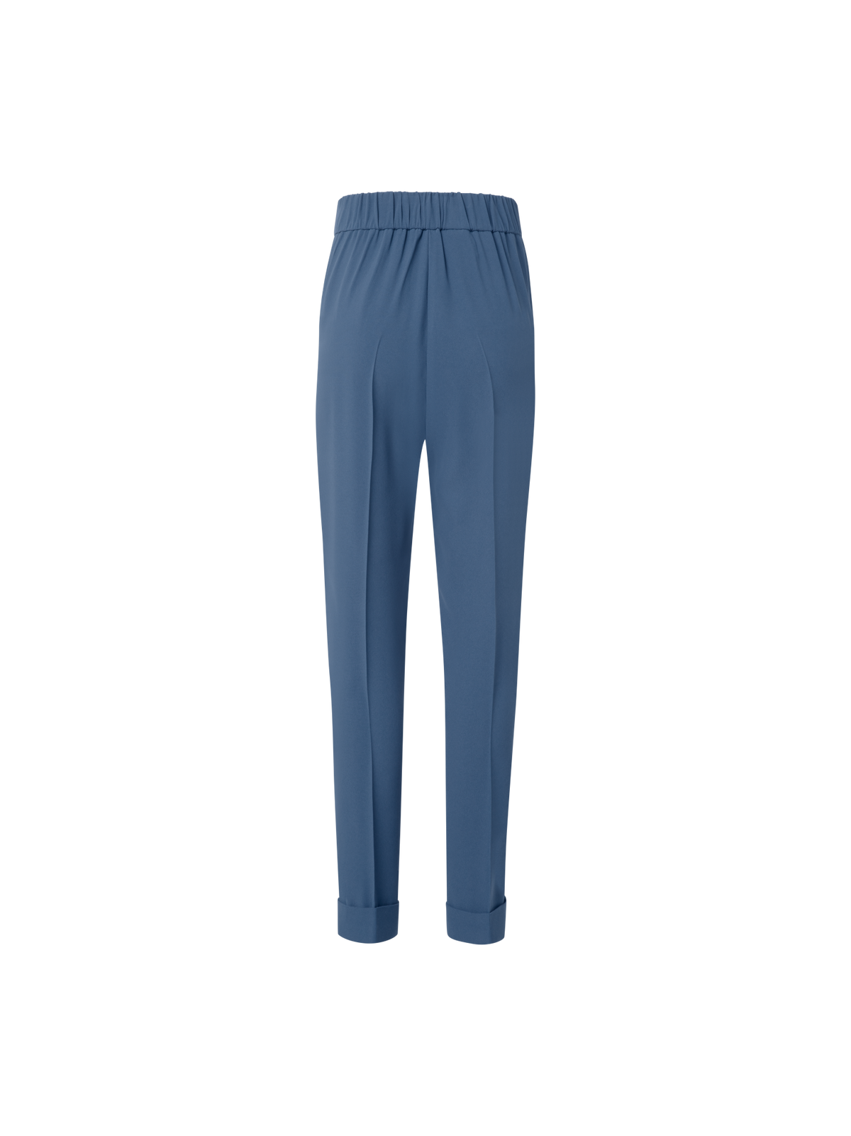 Designer Tapered Ankle Length Pants with Elastic Waist - blue