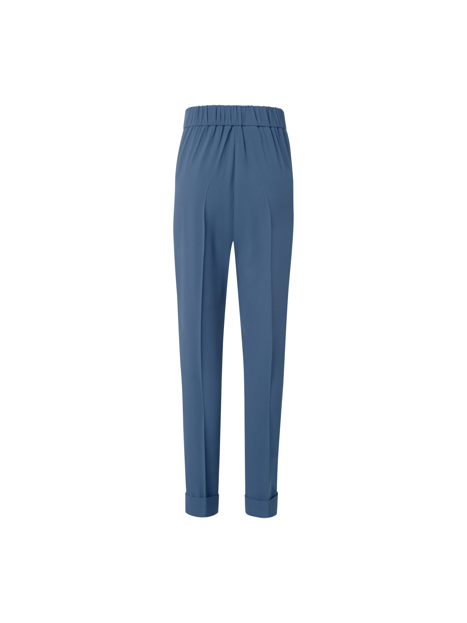 Designer Tapered Ankle Length Pants with Elastic Waist - blue