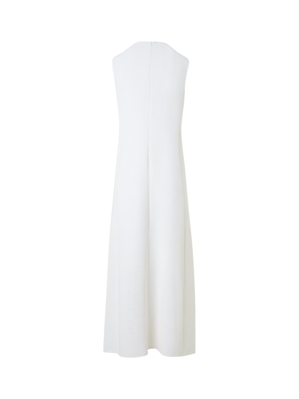 Designer Midi Dress in Linen Wool Double-Face - ecru