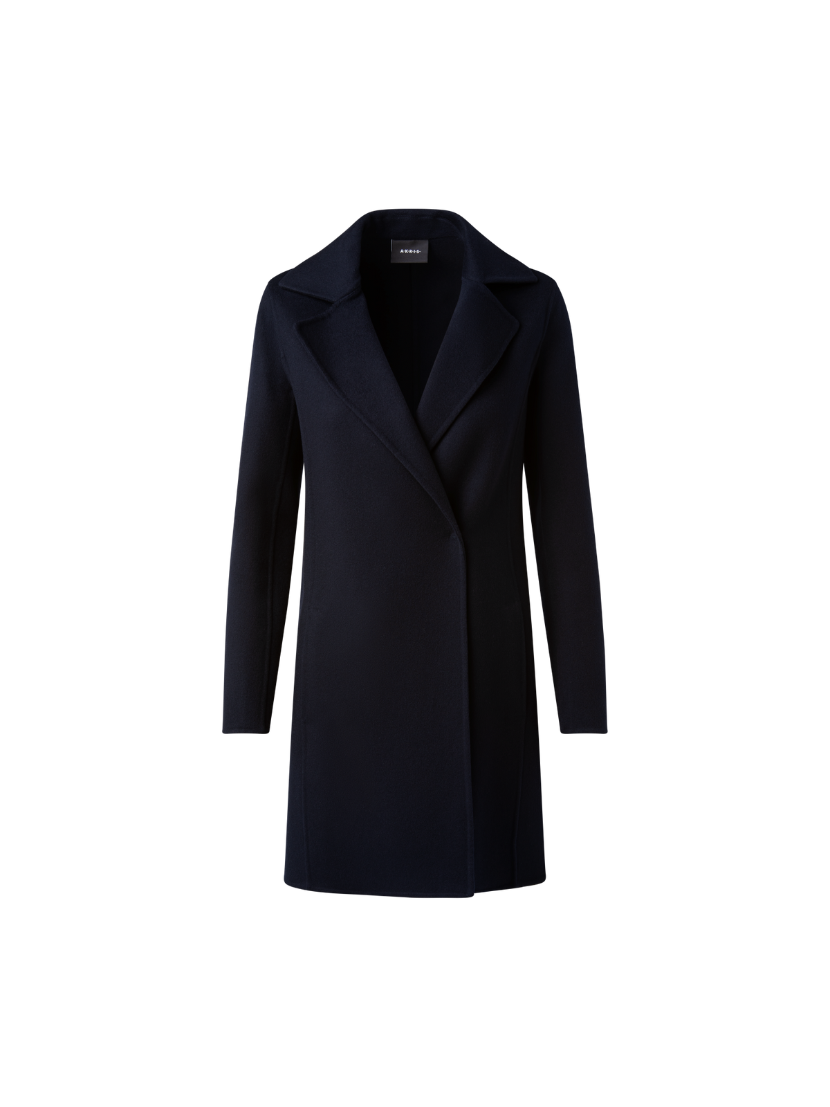 Designer Lightweight Double-Face Cashmere Coat - navy - blue