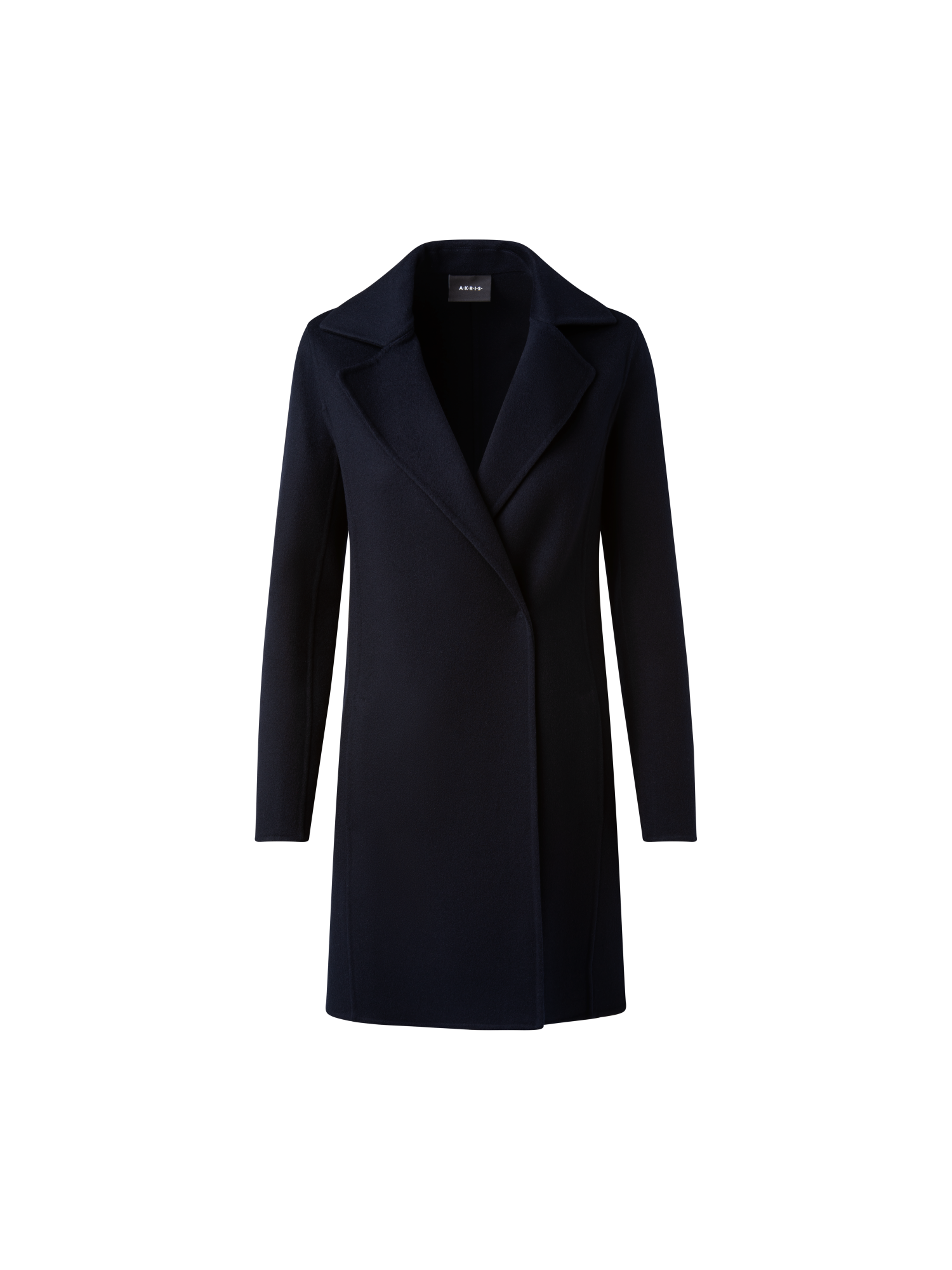 Designer Lightweight Double-Face Cashmere Coat - navy - blue