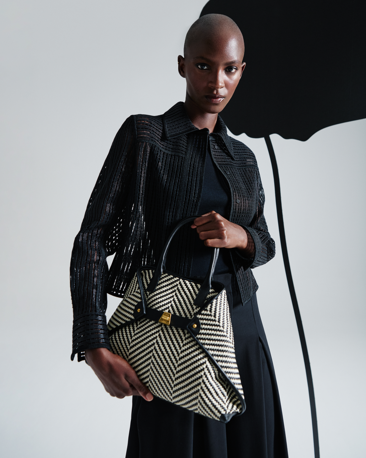 Designer Ai Small Top Handle Tote - neutral - black - multicolor - white #editorial