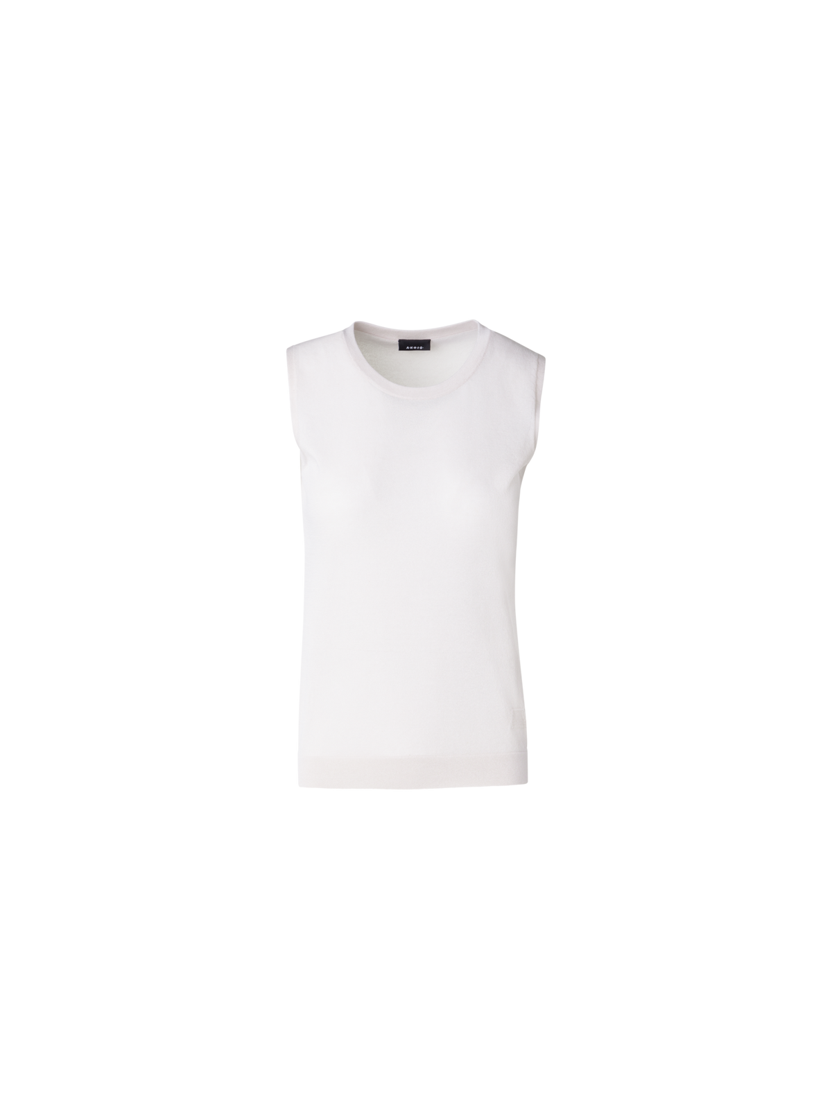 Designer Semi-Transparent Knit Top in Cotton Blend - grey - beige