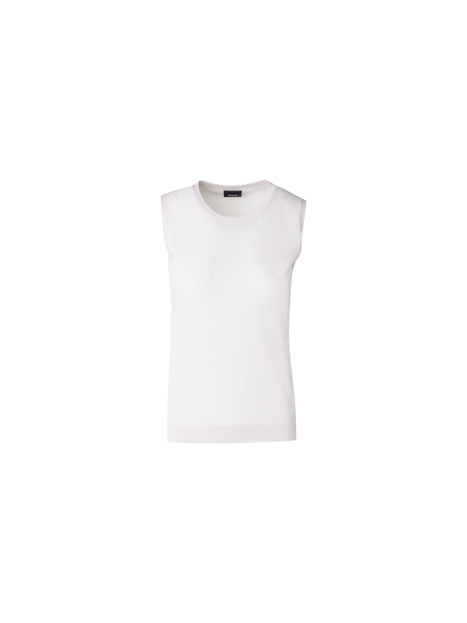 Designer Semi-Transparent Knit Top in Cotton Blend - grey - beige