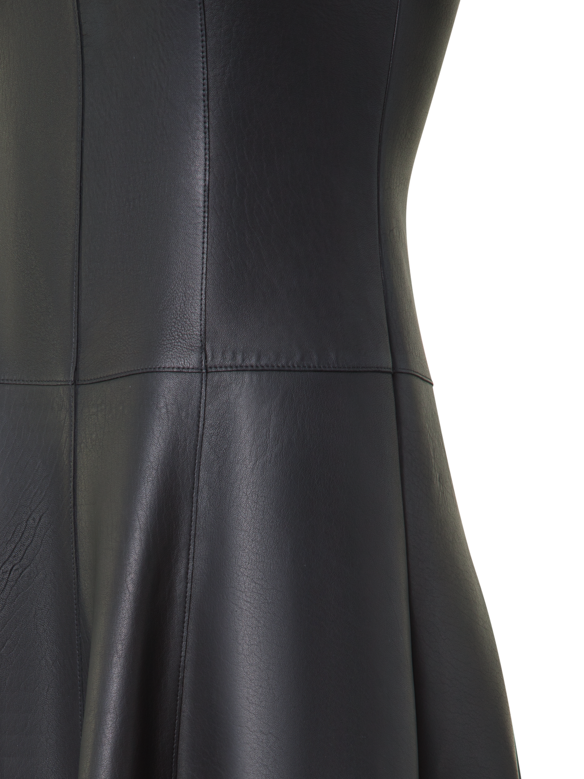 Designer Fit and Flare Leather Dress - black - neutral