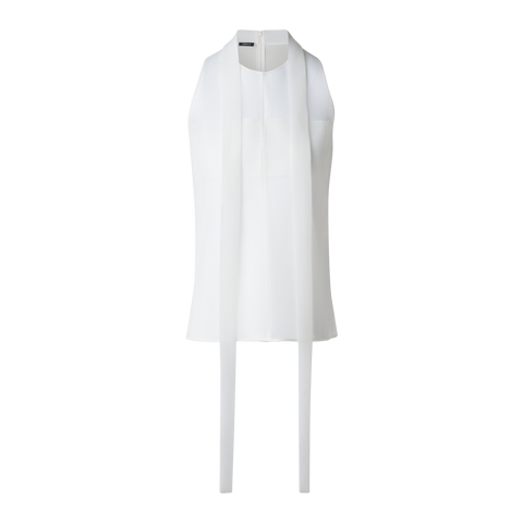 Sleeveless Tie Neck Blouse in Techno Grid