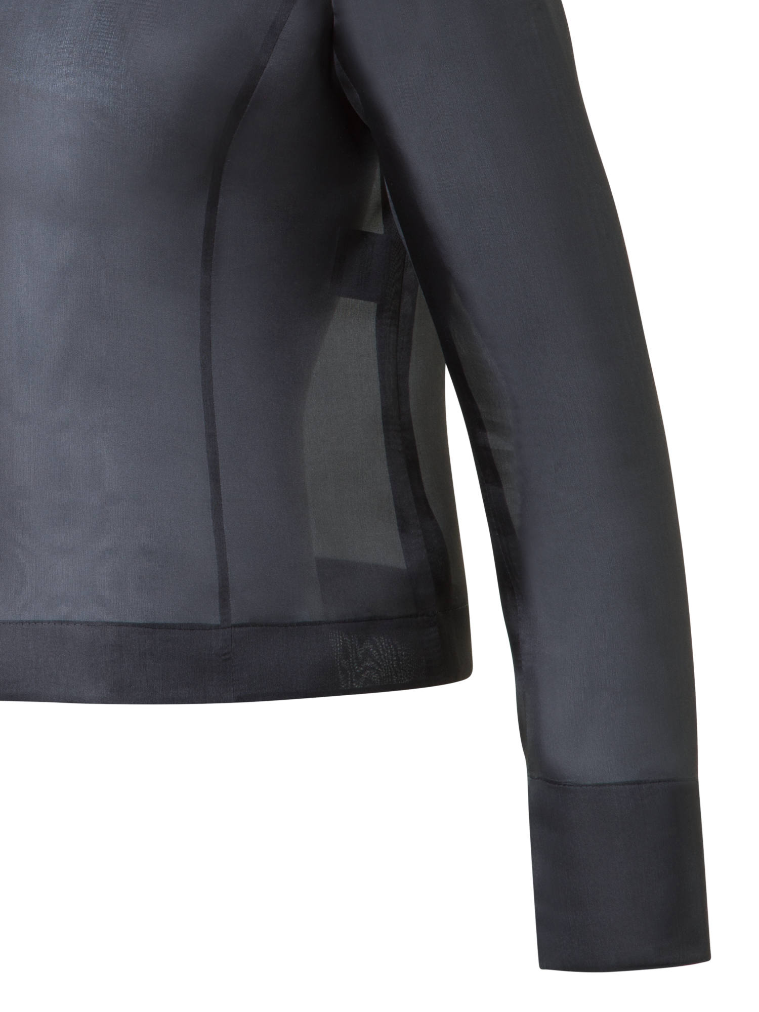 Designer Cropped Silk Jacket with 3D Organza Anemone - black - neutral