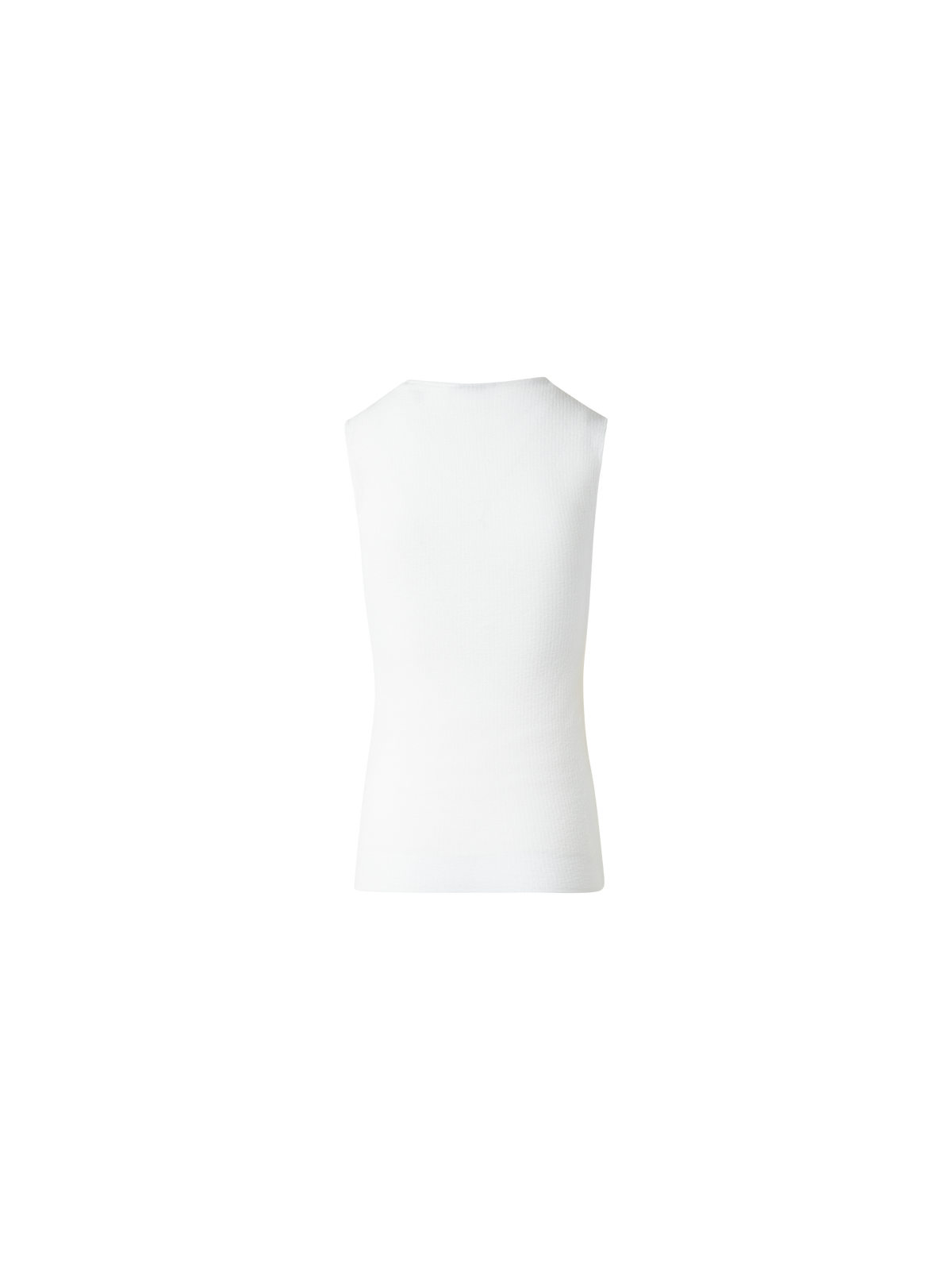 Designer Double Layered Knit Top in Sheer Cotton - ecru - white