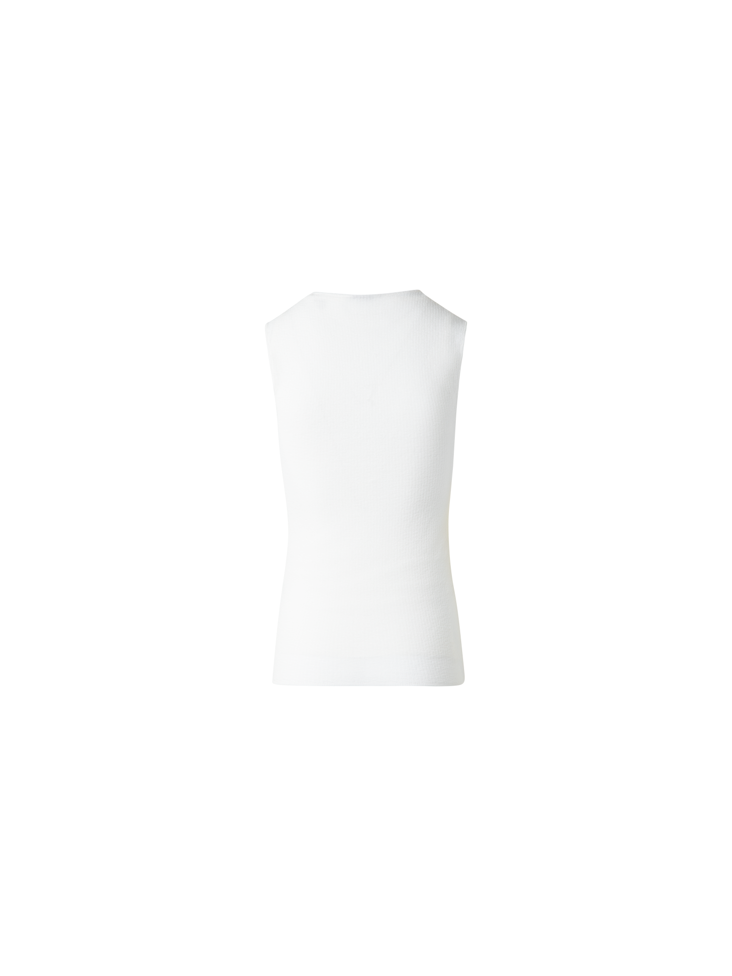 Designer Double Layered Knit Top in Sheer Cotton - ecru - white