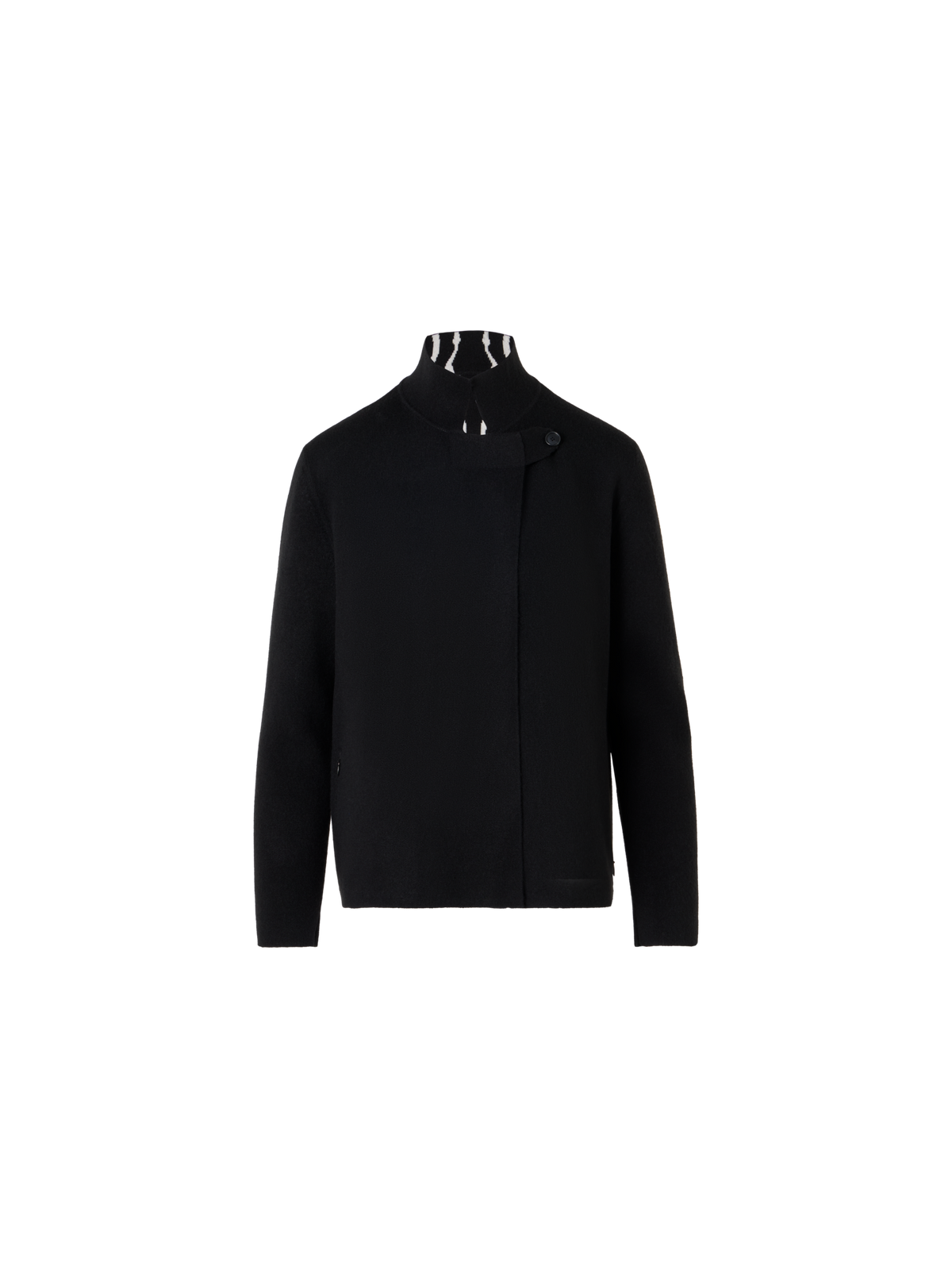 Designer Cashmere Double-Face Knit Cardigan - black