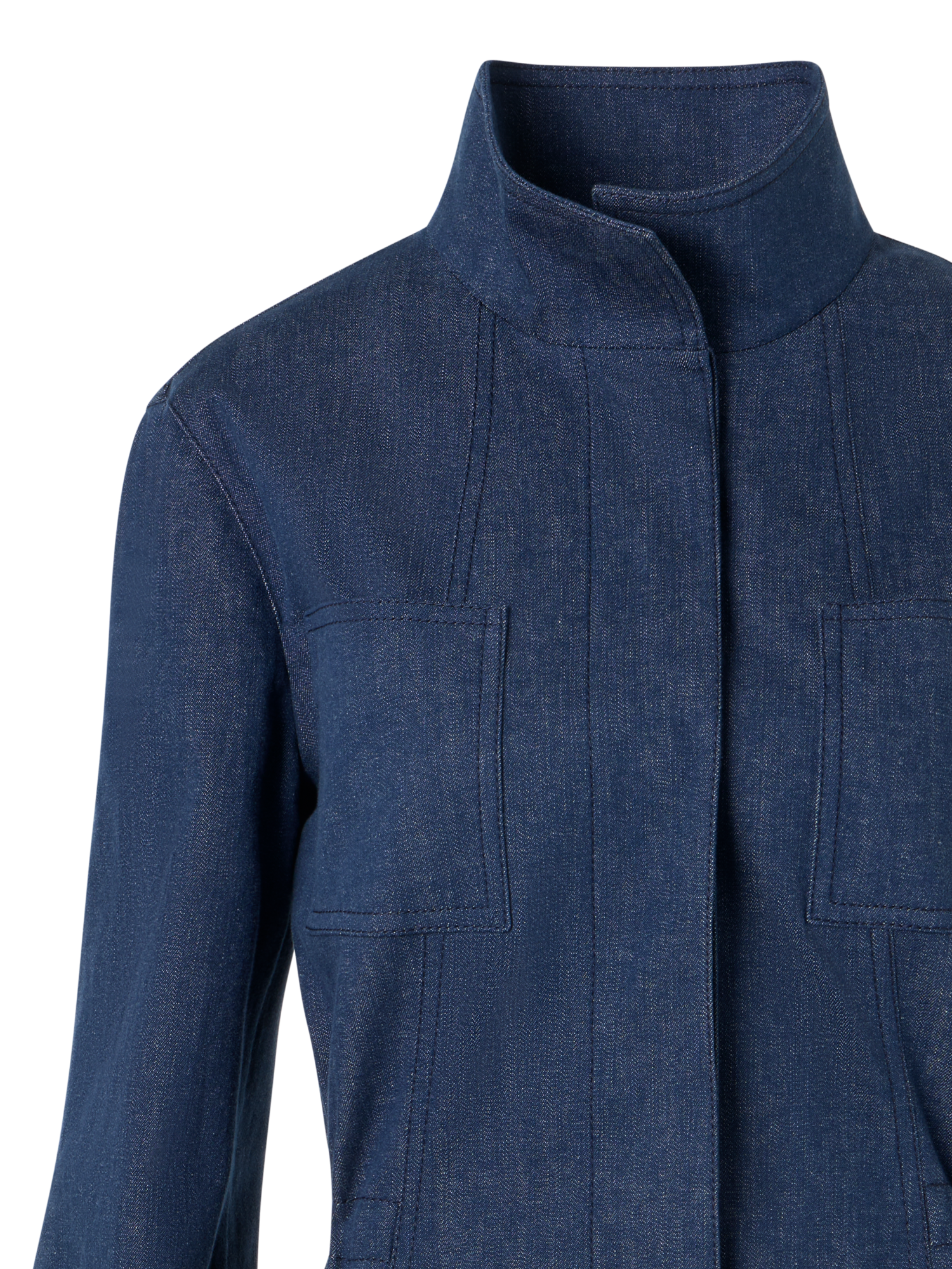 Designer Short Dress in Sea Island Denim - blue