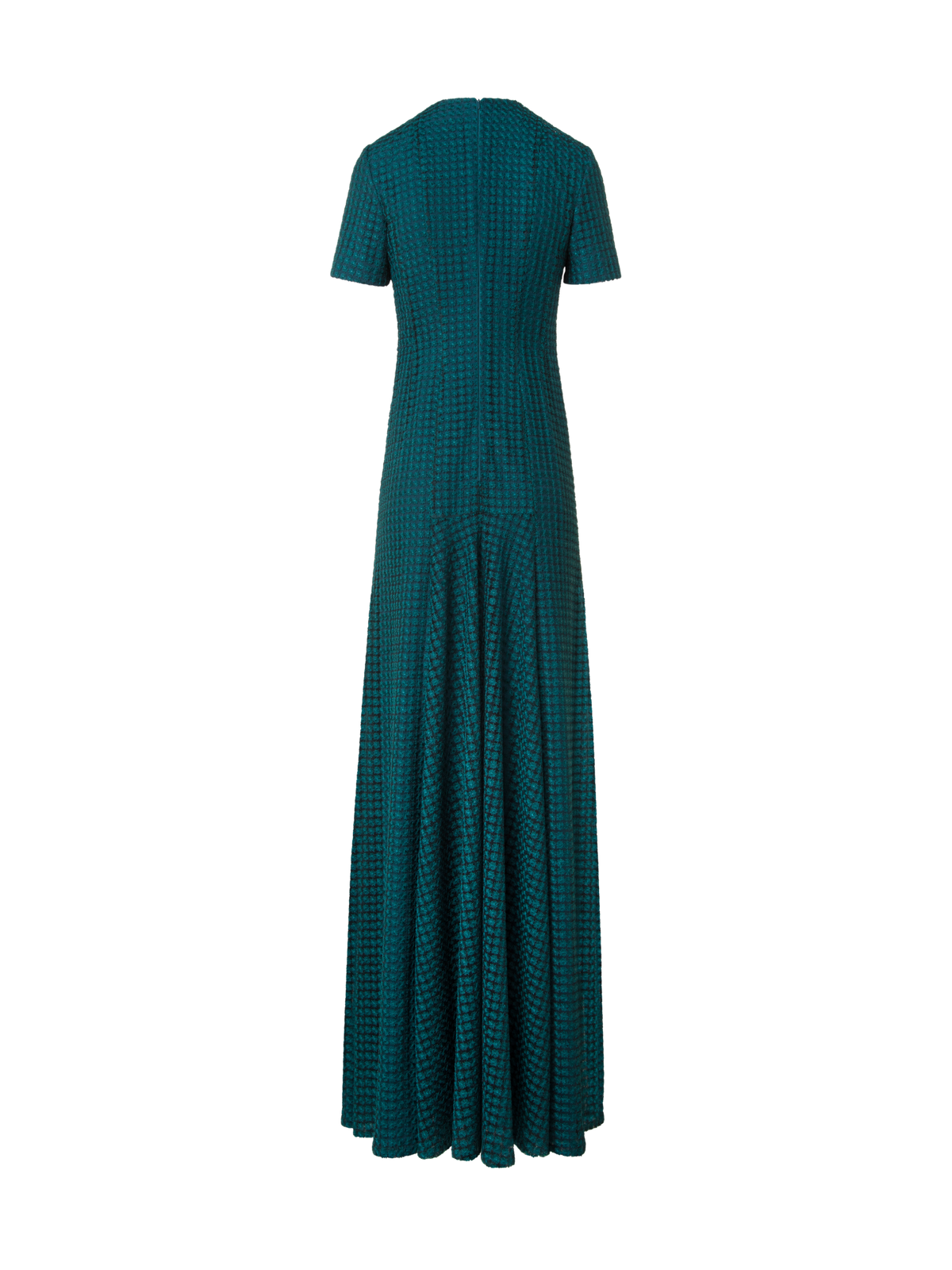 Designer Fitted Evening Gown in Flower Embroidery - green