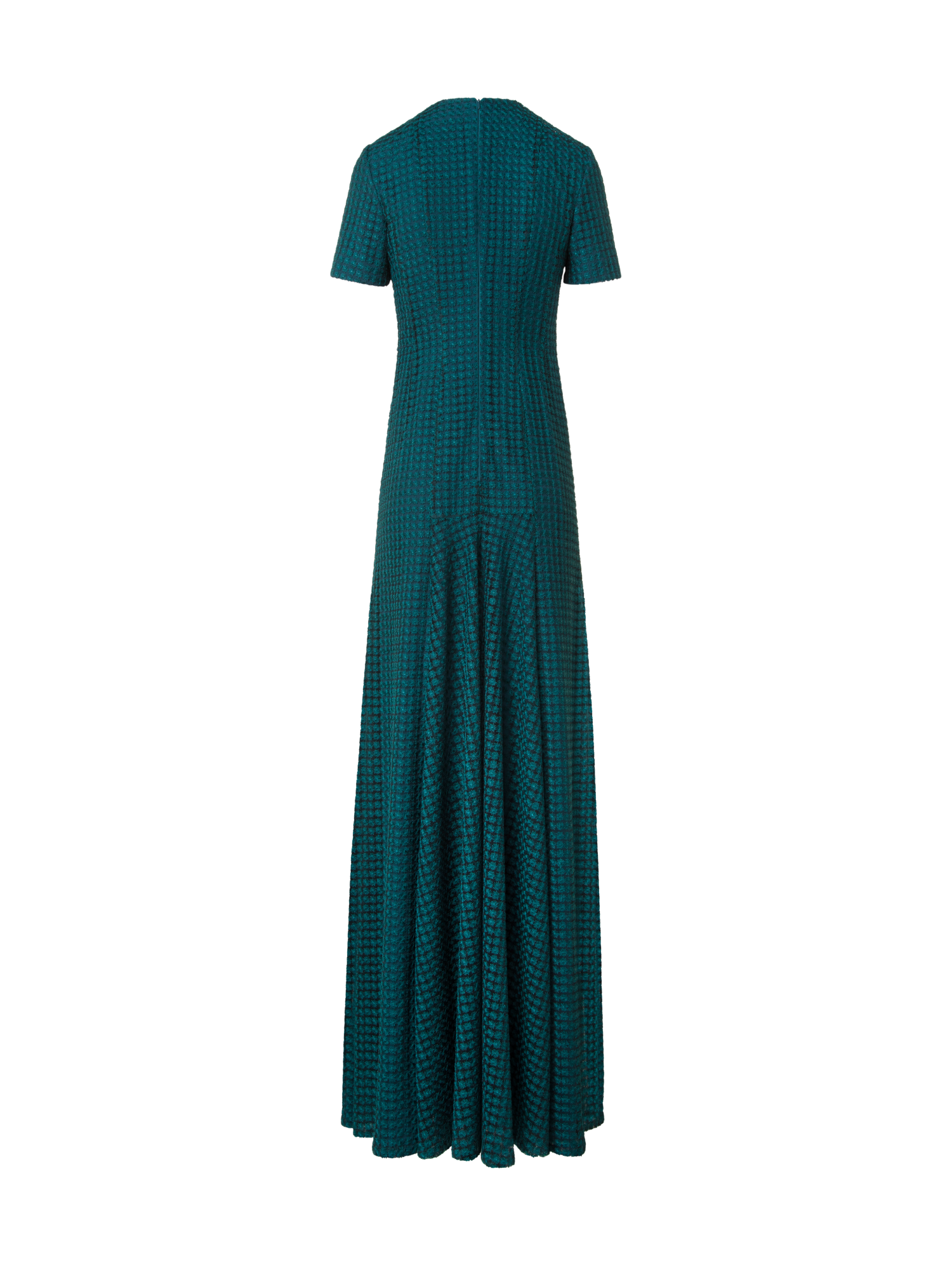 Designer Fitted Evening Gown in Flower Embroidery - green