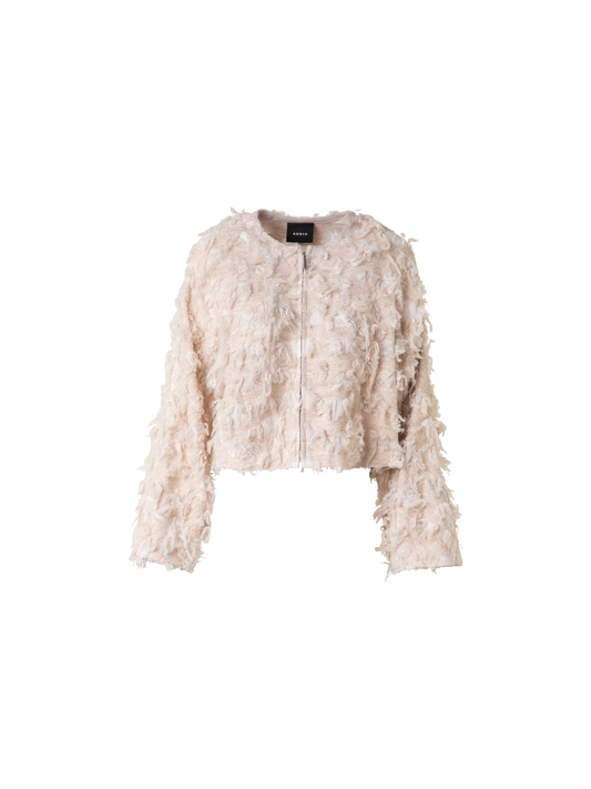 Designer Short Jacket in 3D Jacquard - neutral - beige