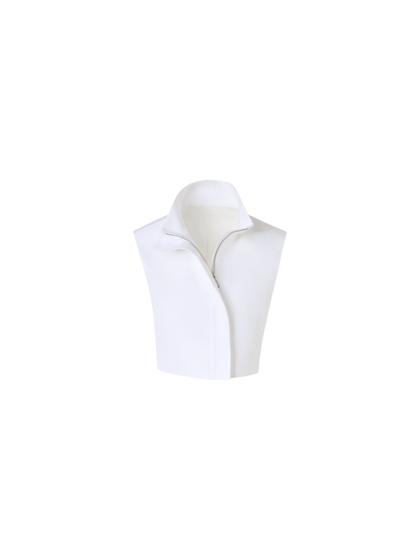 Designer Hester Structured Short Cotton Double-Face Gilet - ecru