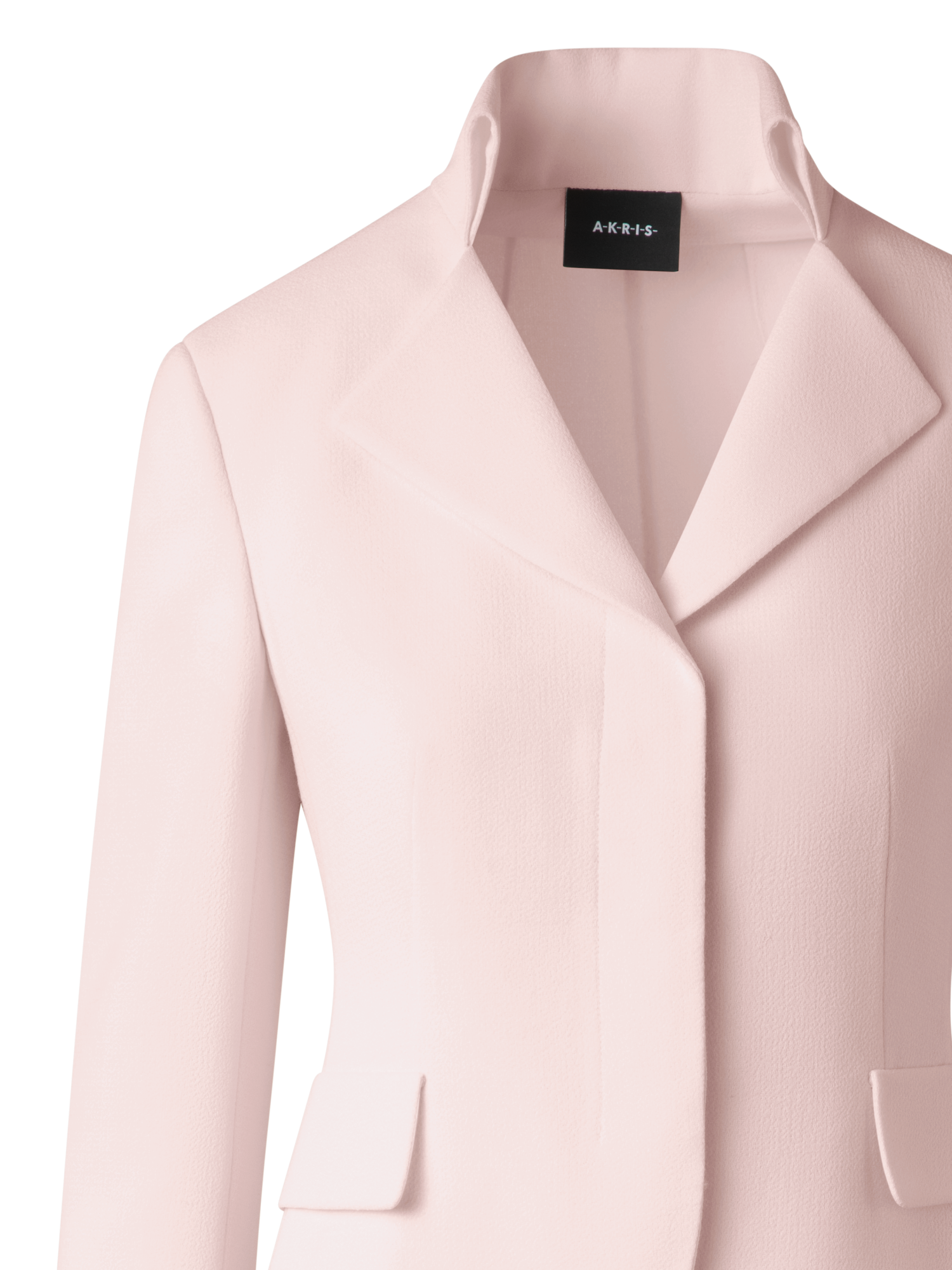 Designer Tailored Wool Crêpe Double Face Jacket - pastel - pink