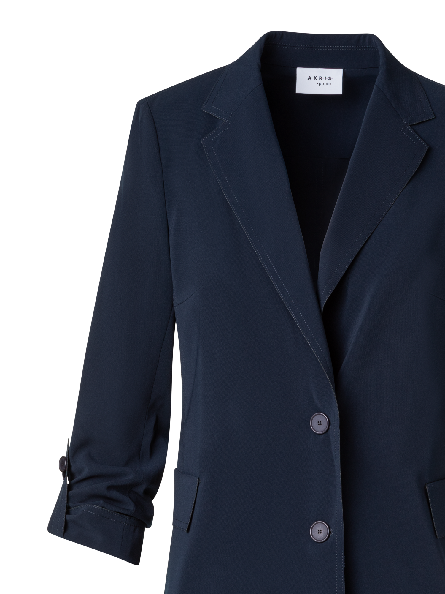 Designer Travel-Friendly Laser Cut Boyfriend Blazer - navy - blue