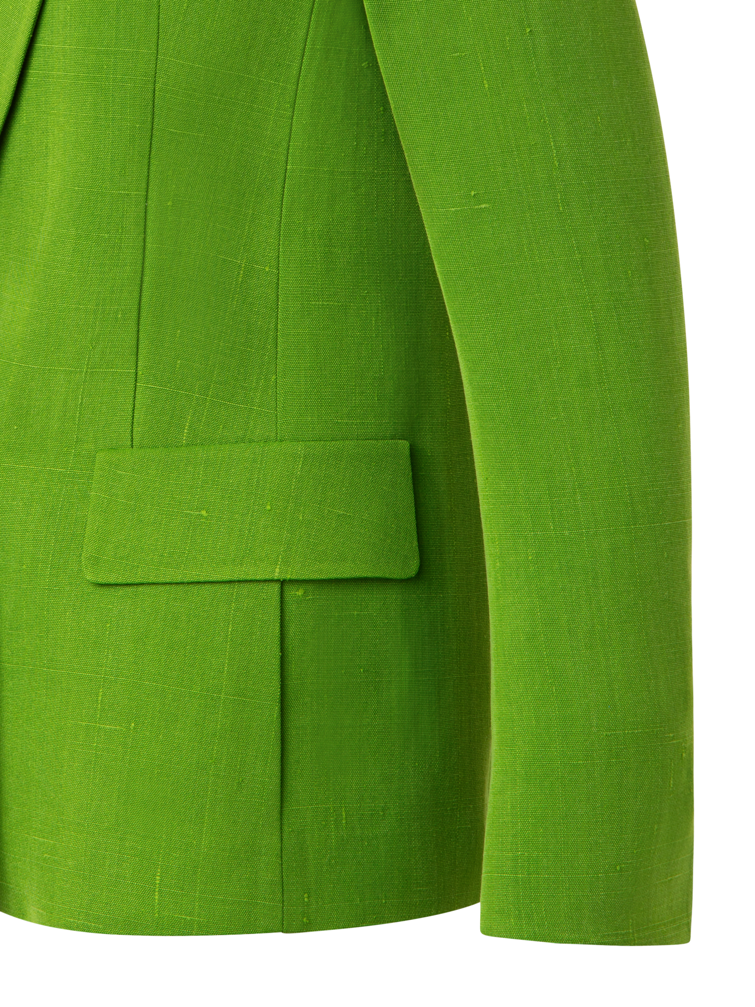 Designer Double Breasted Blazer in Shantung Silk - green