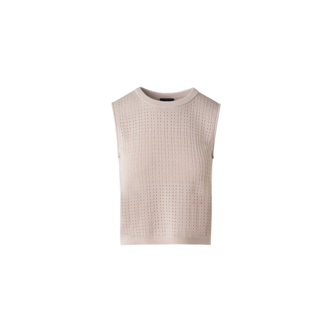 Ajouré-Strickoberteil aus Seiden-Baumwolle