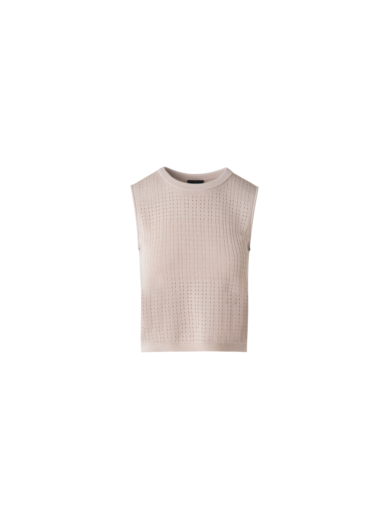 Designer Knit Top in Silk Cotton Ajouré - neutral - pastel - beige