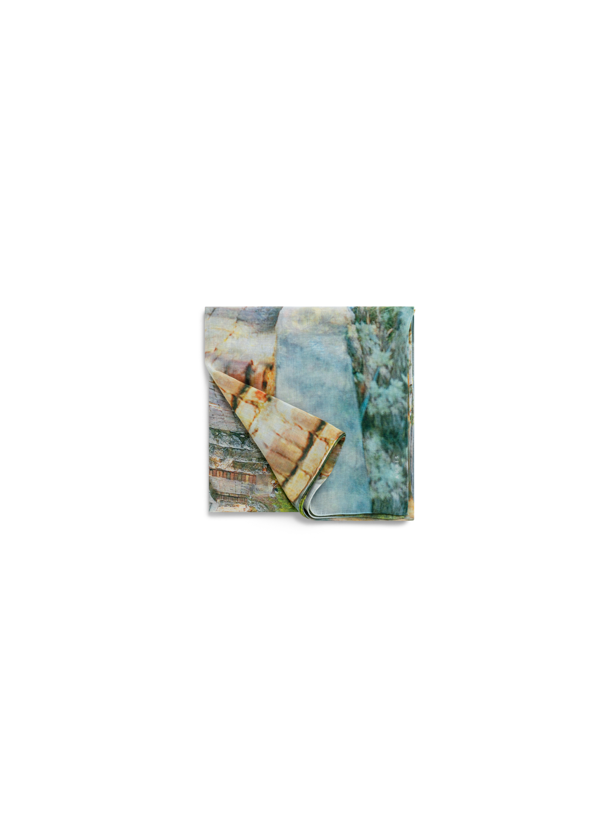 Designer Scarf in Cotton and Silk with Via Krupp Print - multicolor