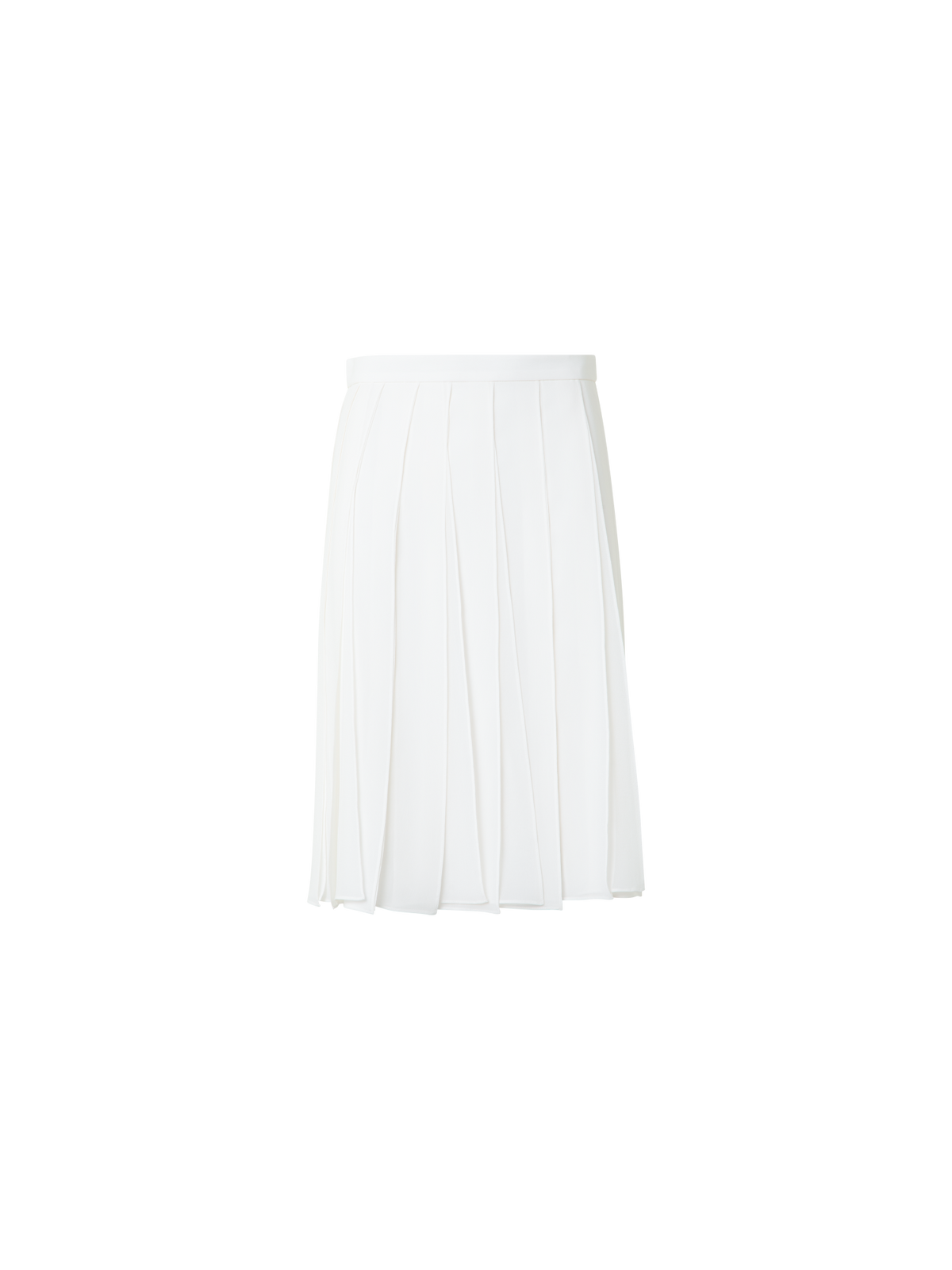 Designer Short Silk Skirt with Flowing Ribbons - neutral - ecru - white