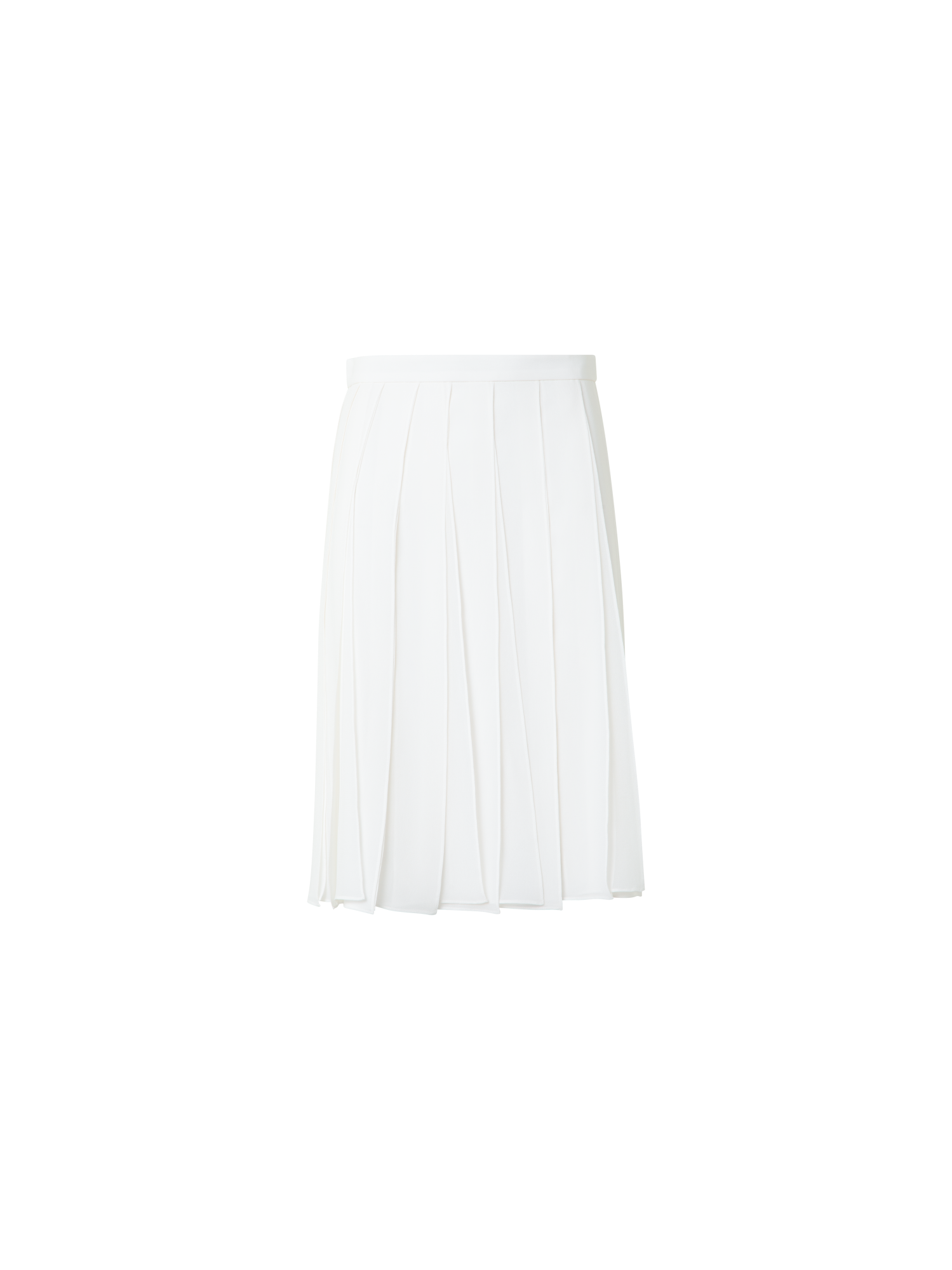 Designer Short Silk Skirt with Flowing Ribbons - neutral - ecru - white