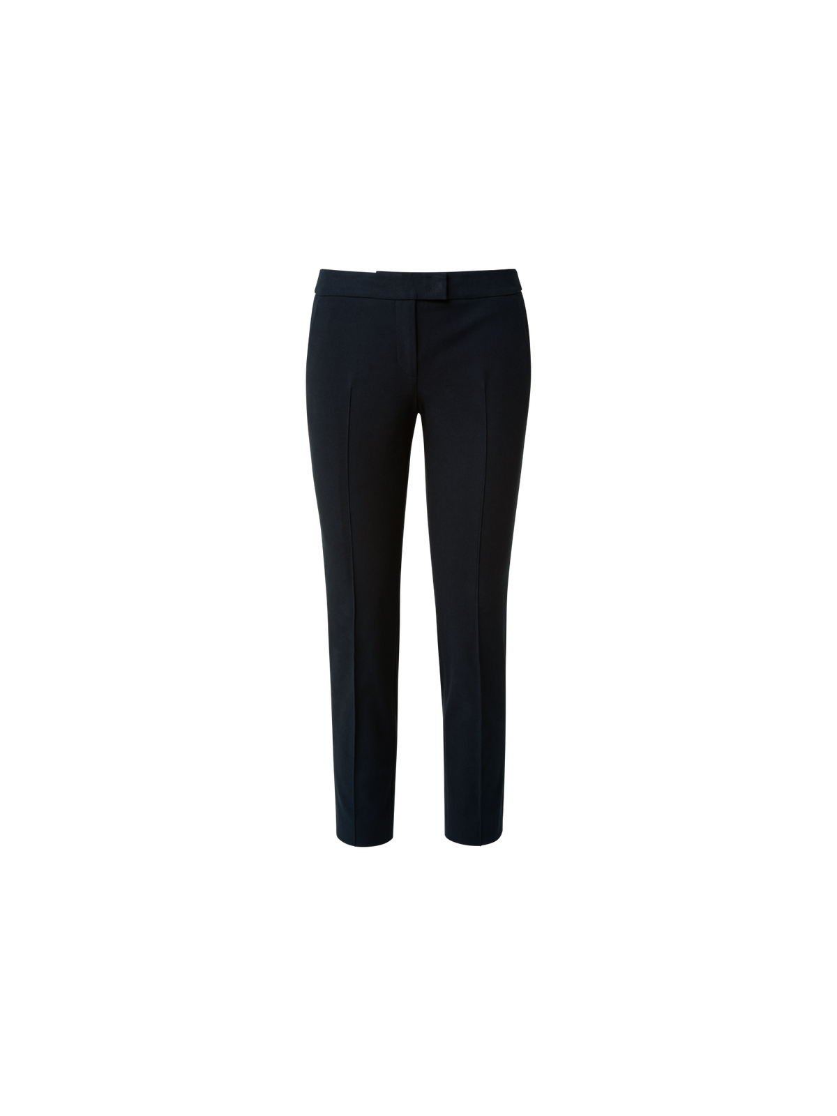 Designer Cropped Slim Pants in Cotton - navy - blue
