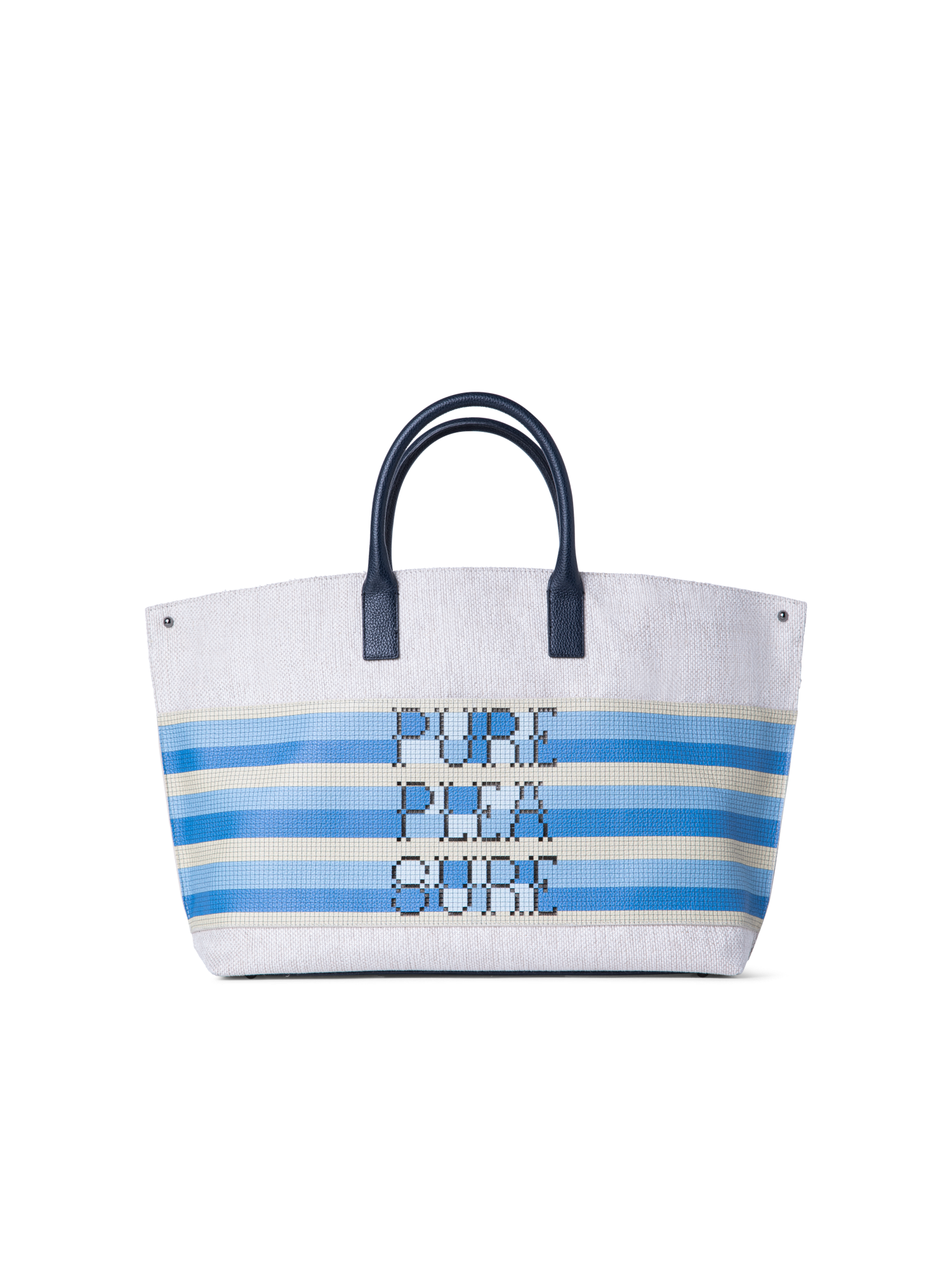 Designer Ai Medium Top Handle Tote - grey - multicolor - blue