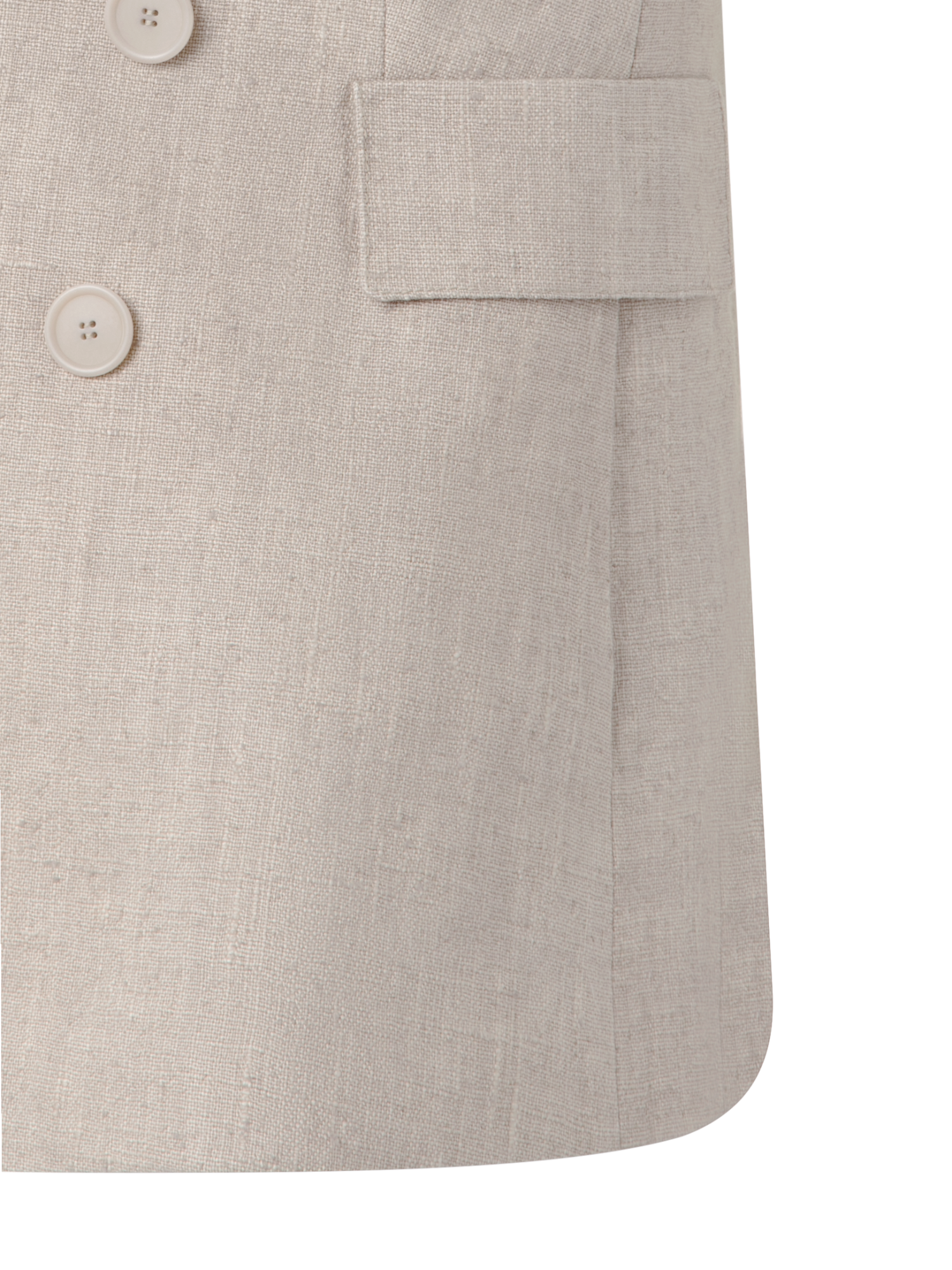 Designer Linen Vest with Double-Breast Illusion - neutral - pastel - beige