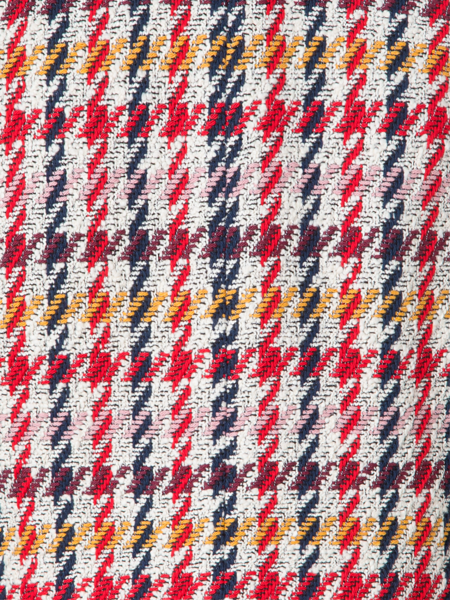 Designer Short Tweed Jacket with Fringes - multicolor - red