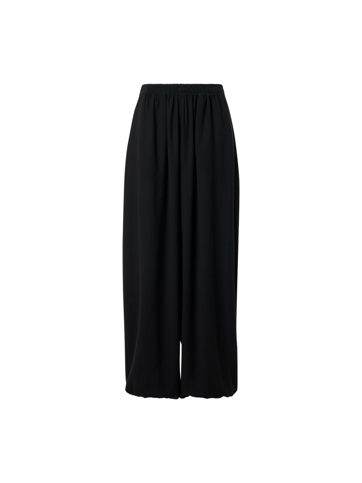 Designer Fresia Wide Leg Viscose Pants with Elastic Cuffs - beige