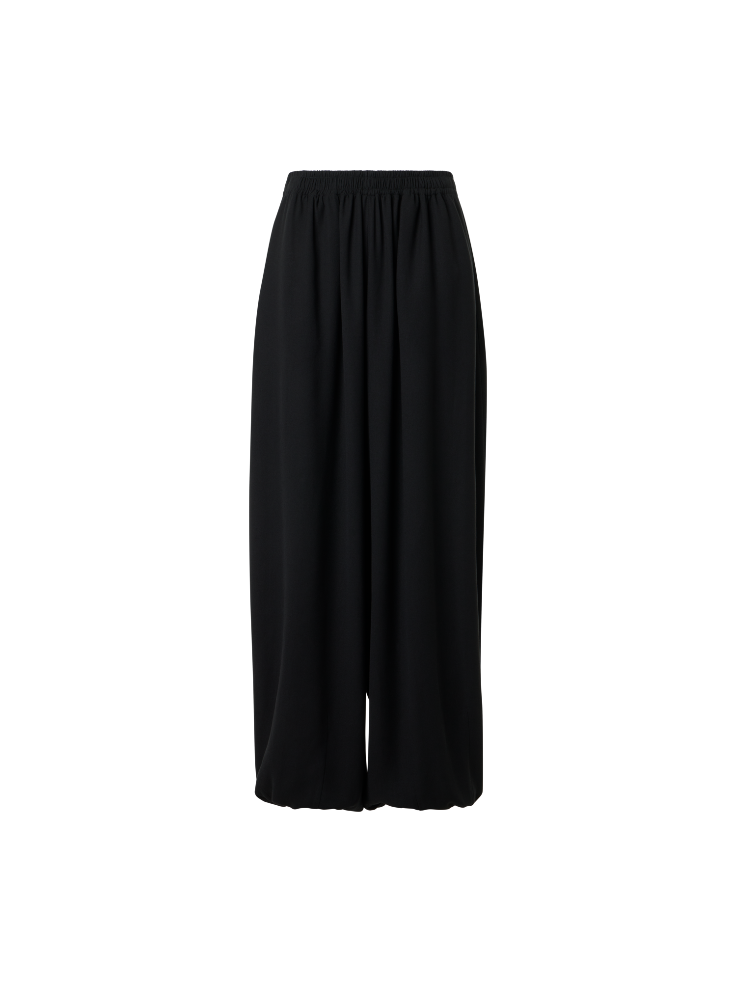 Designer Fresia Wide Leg Viscose Pants with Elastic Cuffs - beige