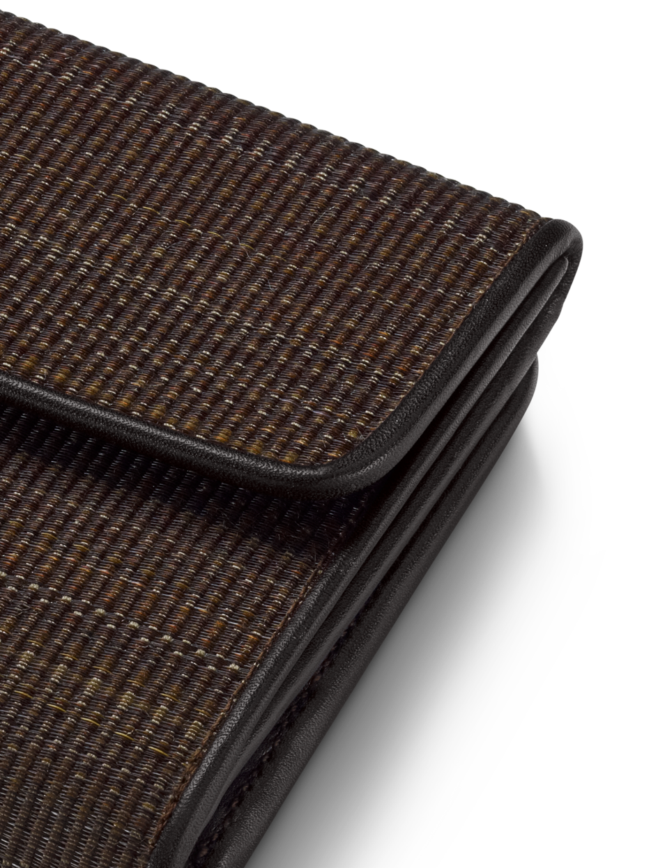 Designer Small Flap Over Wallet in Horsehair, 10.3 x 9.5 x2.3 cm