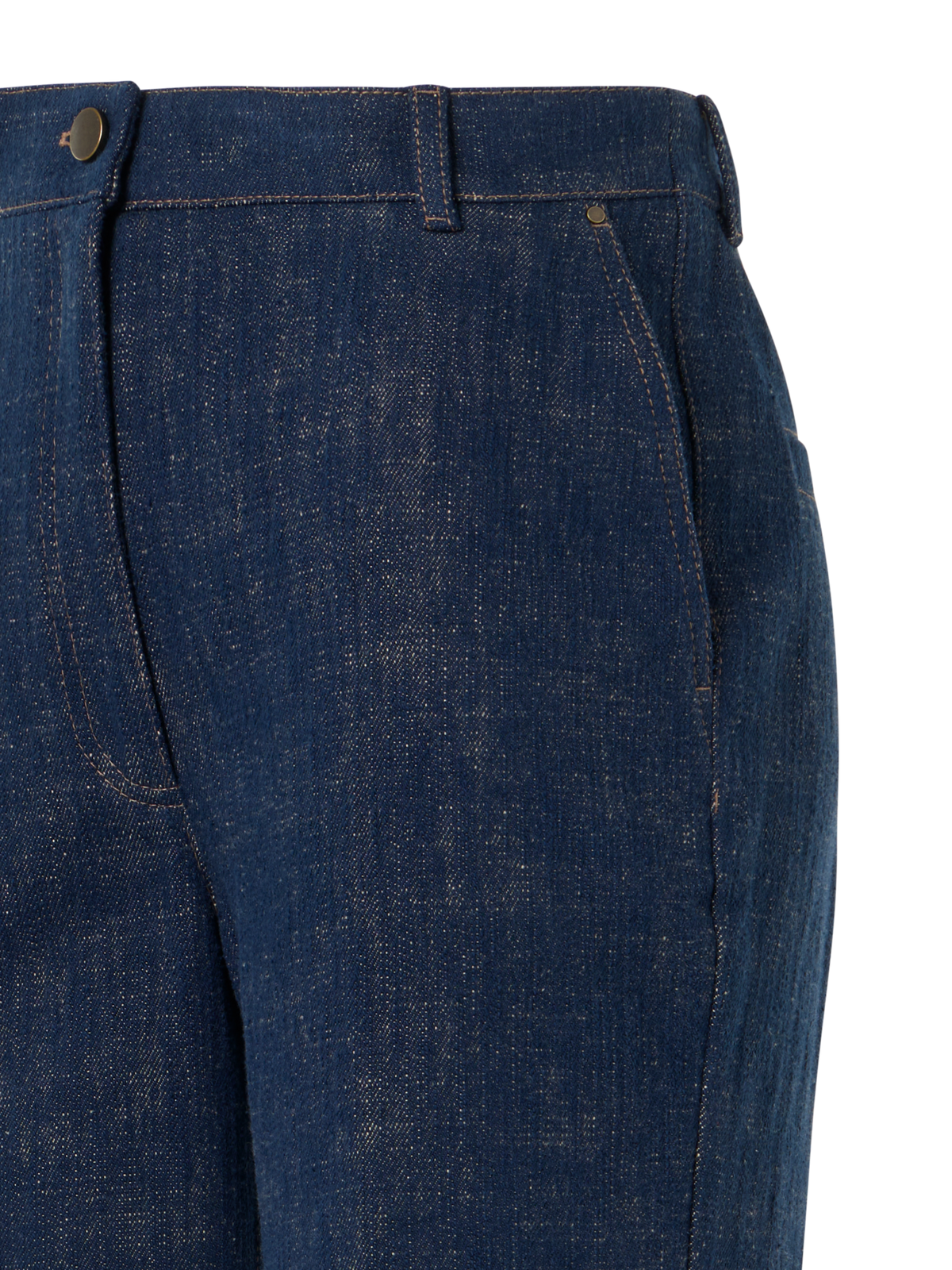 Designer Bootcut Pants in Brushed Winter Denim - navy