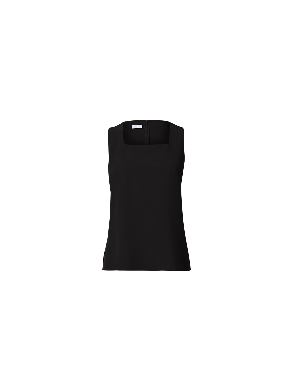 Designer Crêpe de Chine Square Neck Blouse - black