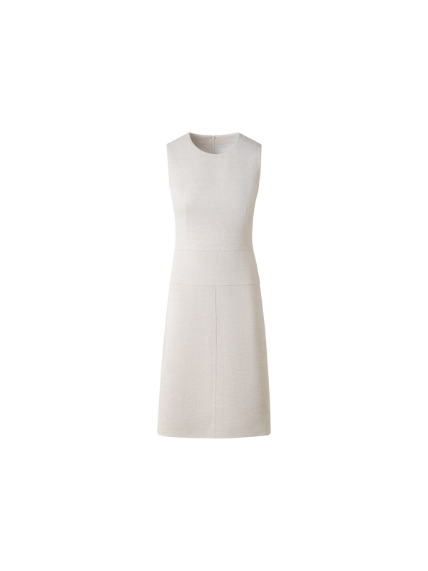 Designer A-Line Sheath Dress in Linen Double-Face - neutral - pastel - beige