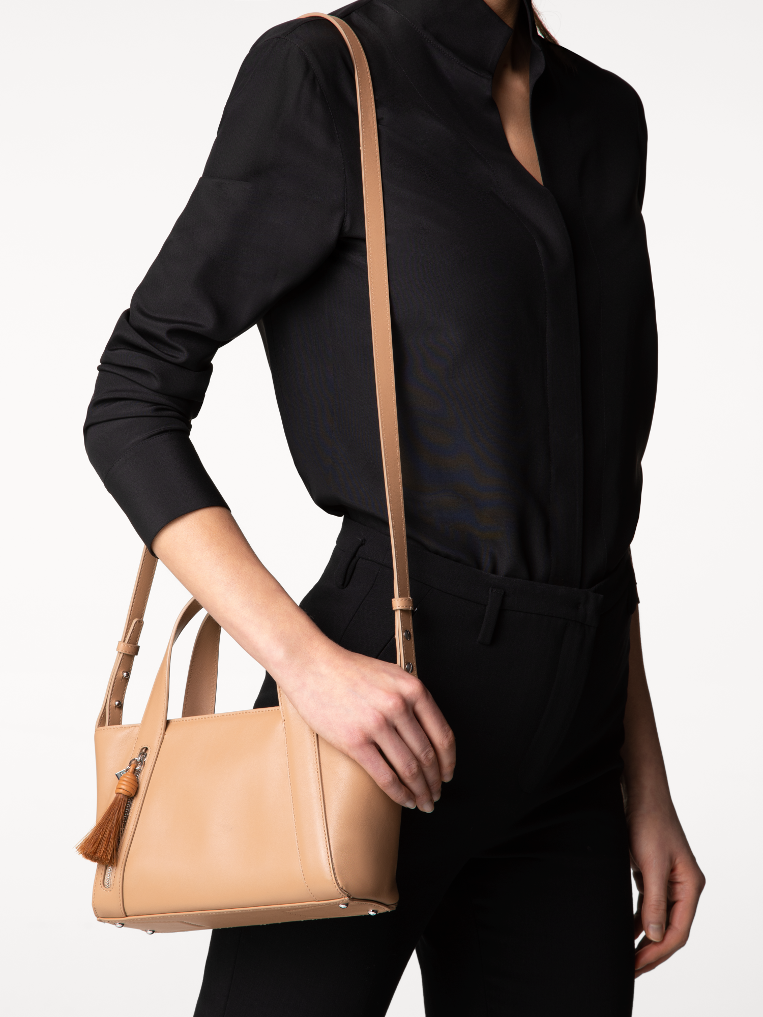 Designer Alexa Little Zip Top Handle Tote - neutral - beige 