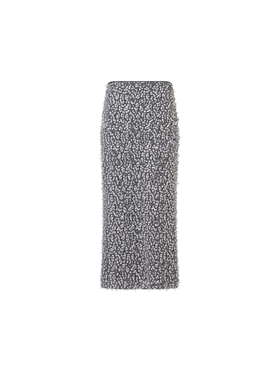 Designer Sequin Midi Tube Skirt - multicolor
