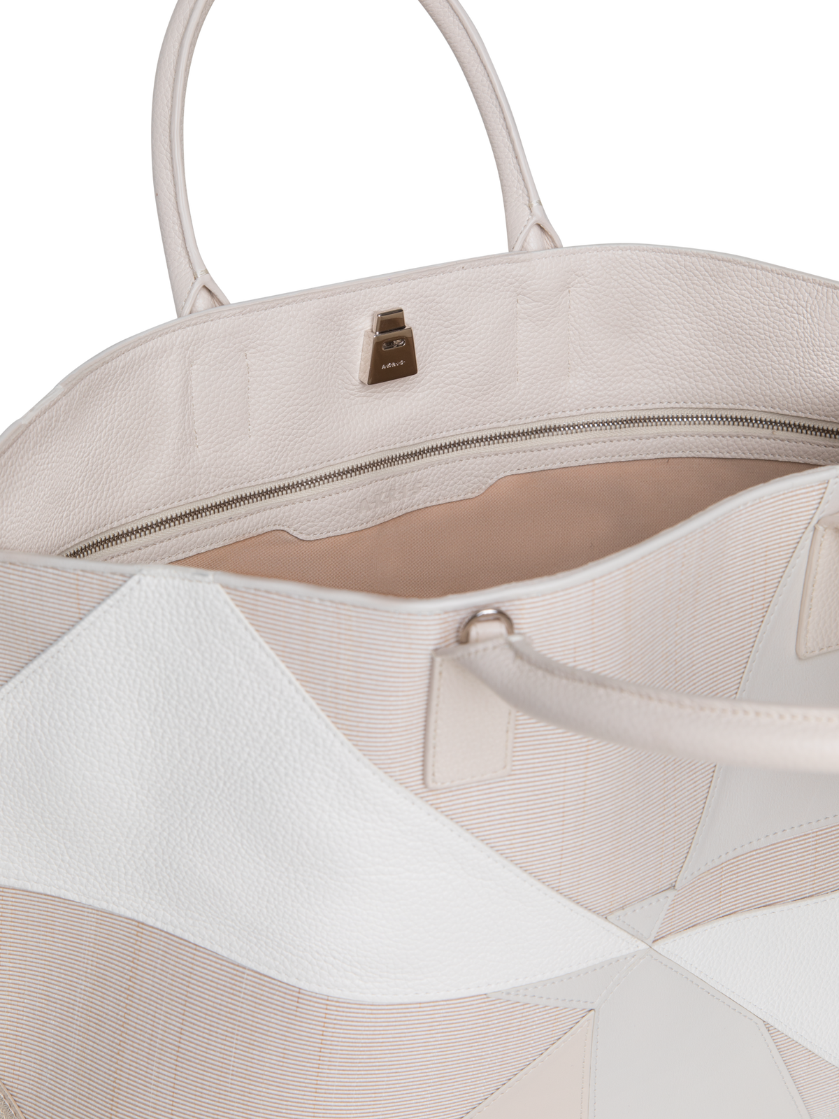 Designer Ai Medium Top Handle Tote - white - neutral - multicolor - ecru
